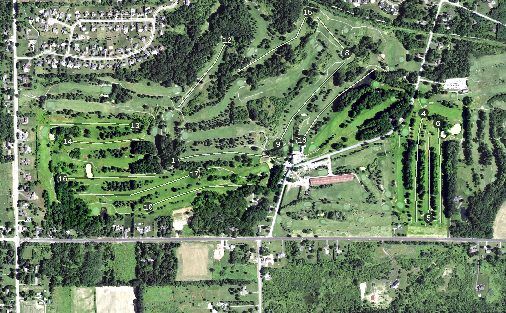 Aerial view of Victor Hills - South Course, NY