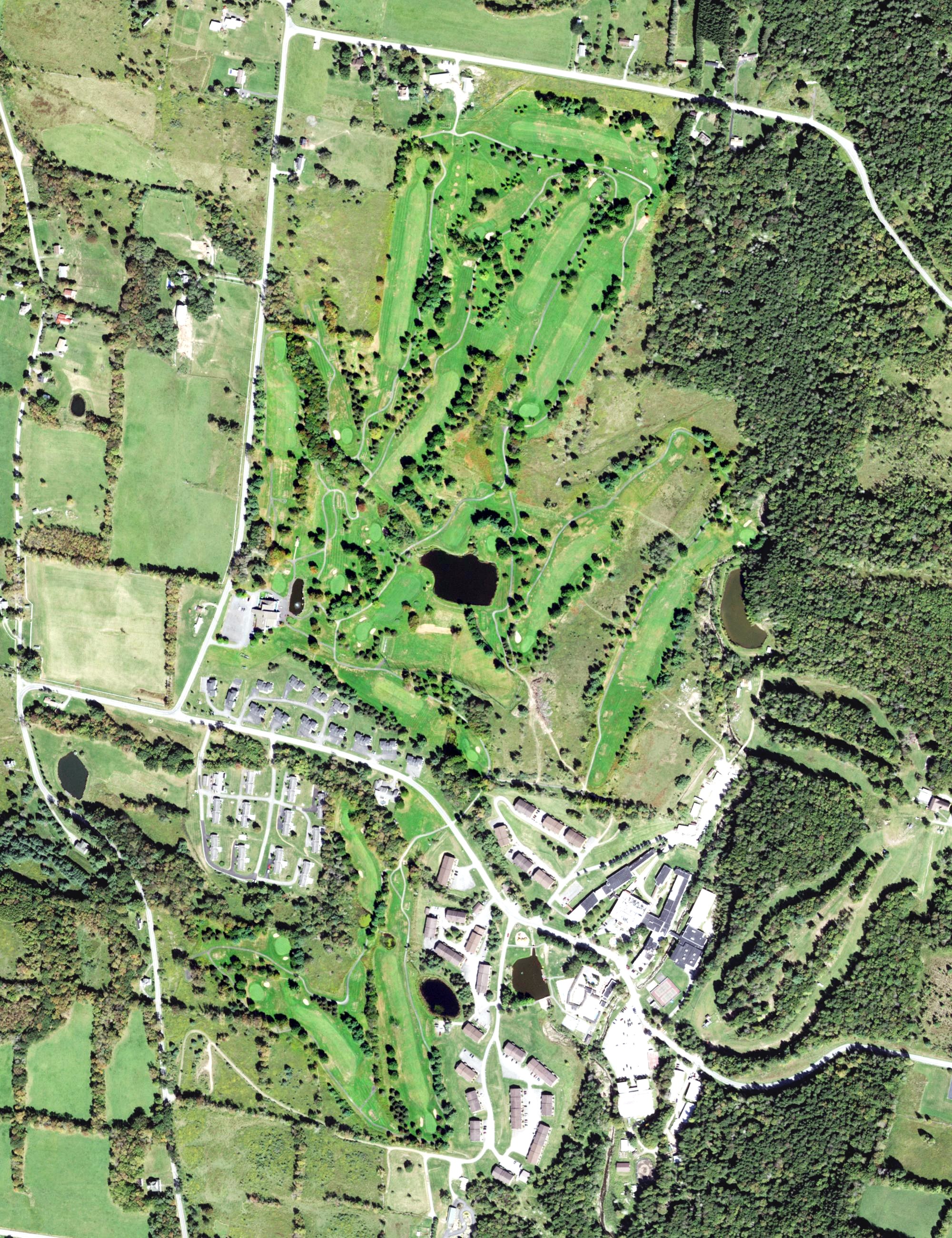Aerial view of Villa Roma Golf Course, NY