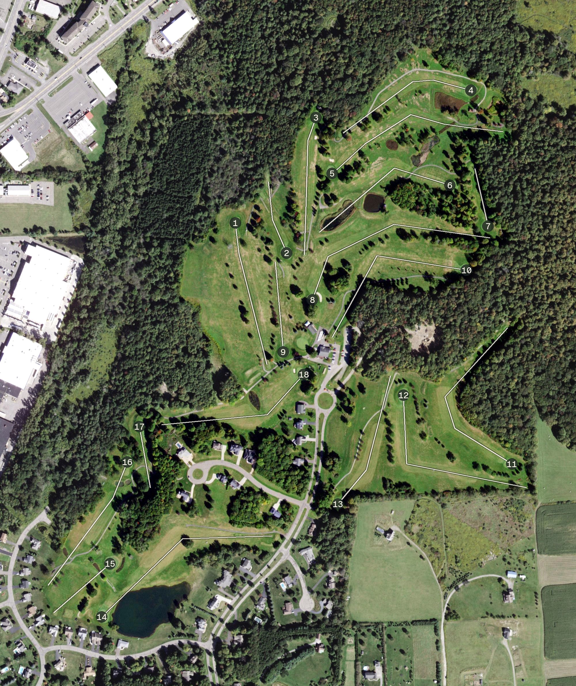 Aerial view of Walden Oaks Country Club, NY