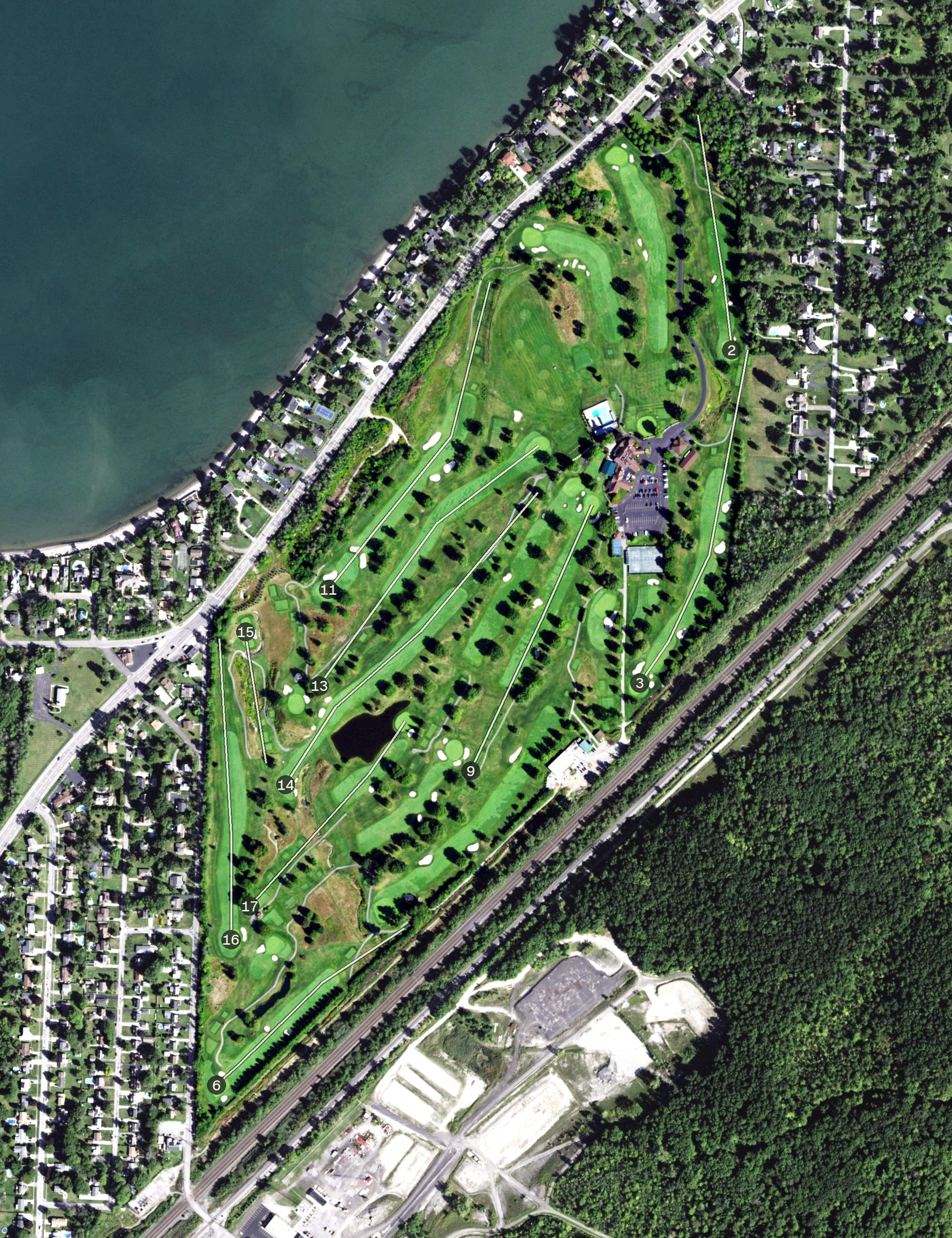 Aerial view of Wanakah Country Club, NY
