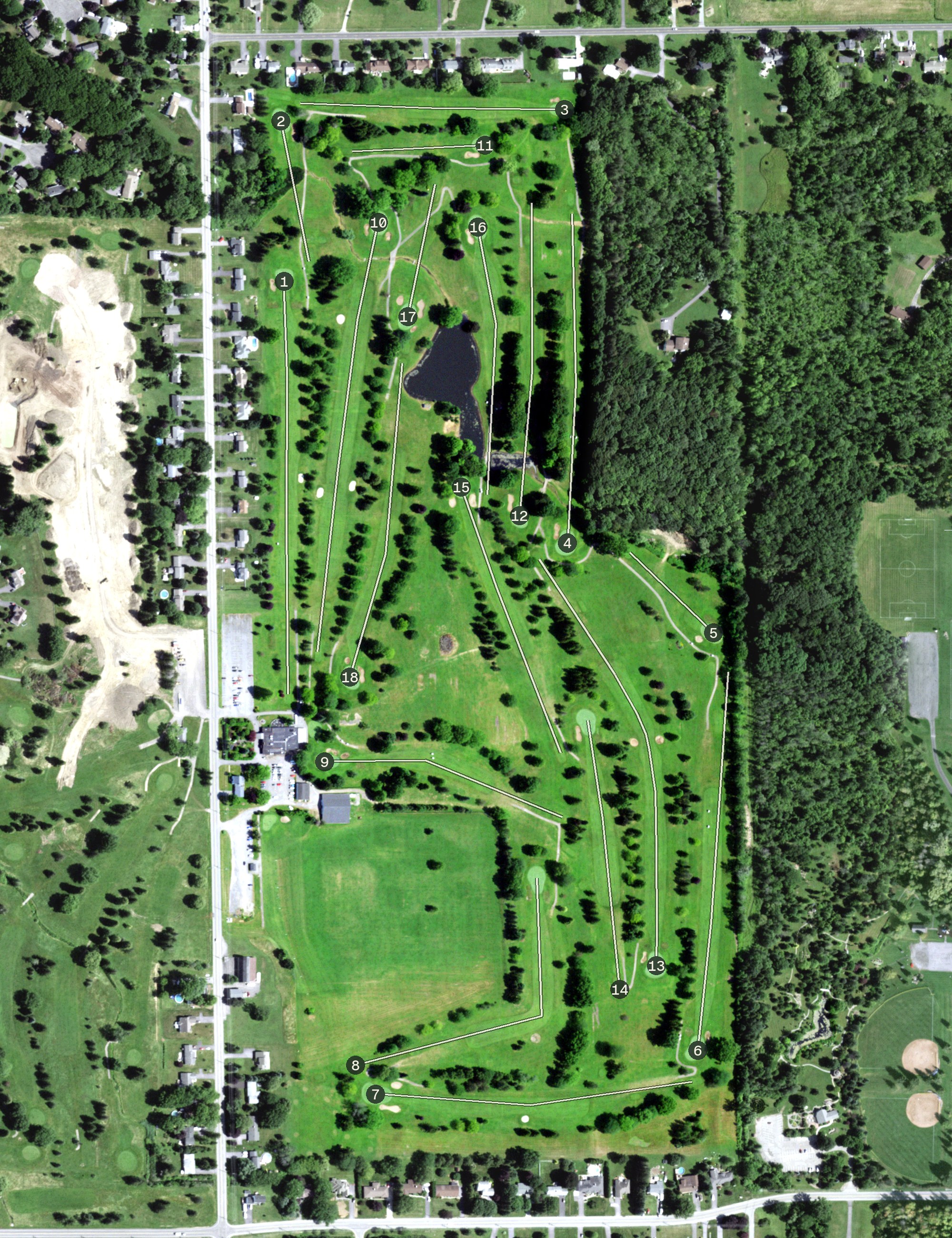 Aerial view of Webster Golf Course, NY