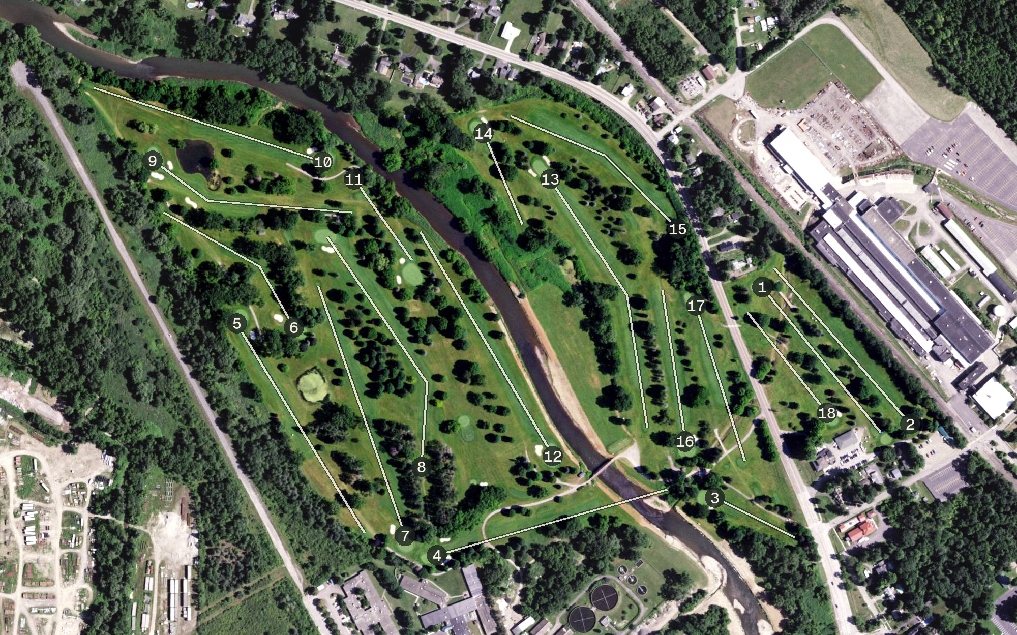 Aerial view of Wellsville Country Club, NY