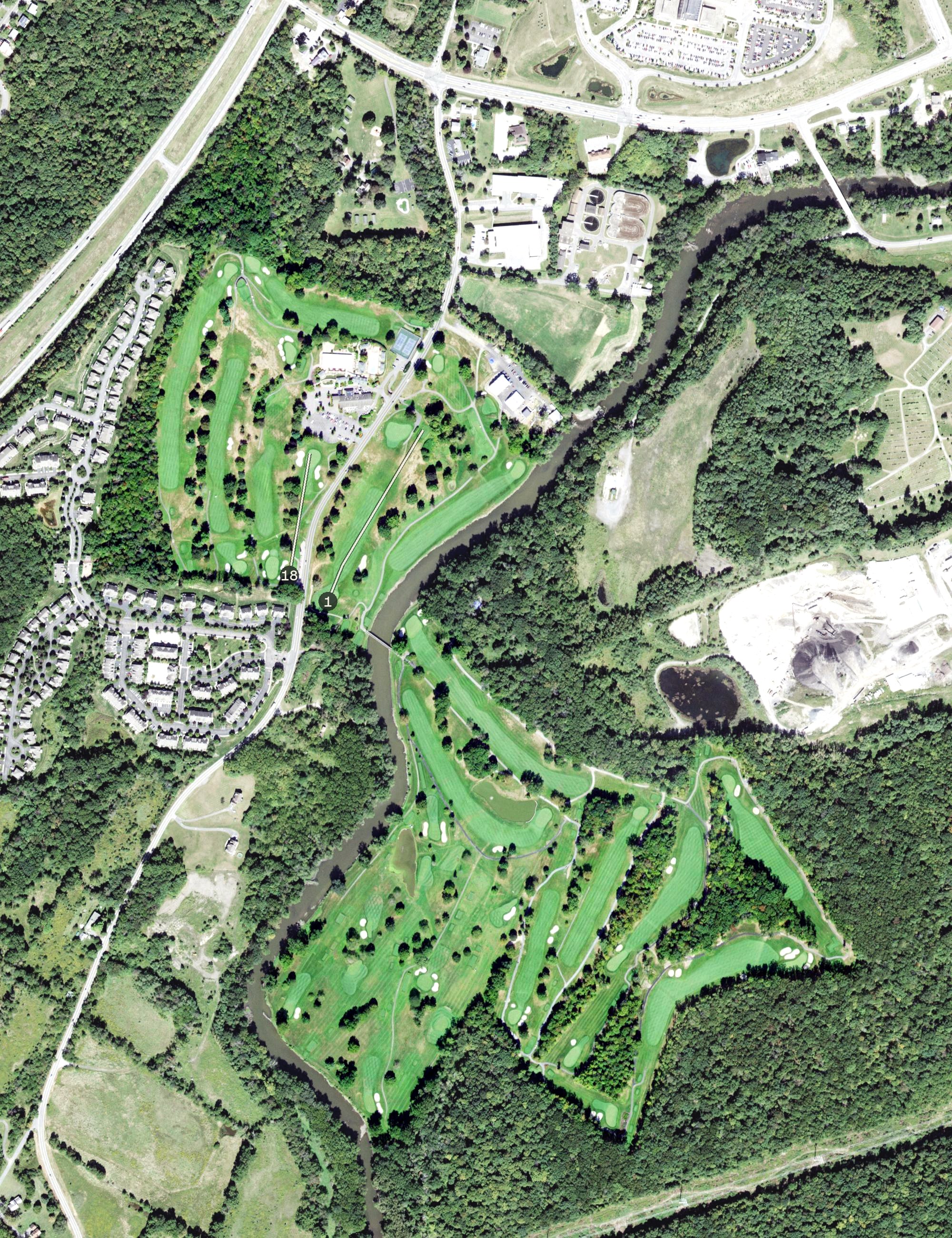 Aerial view of West Hills Country Club, NY