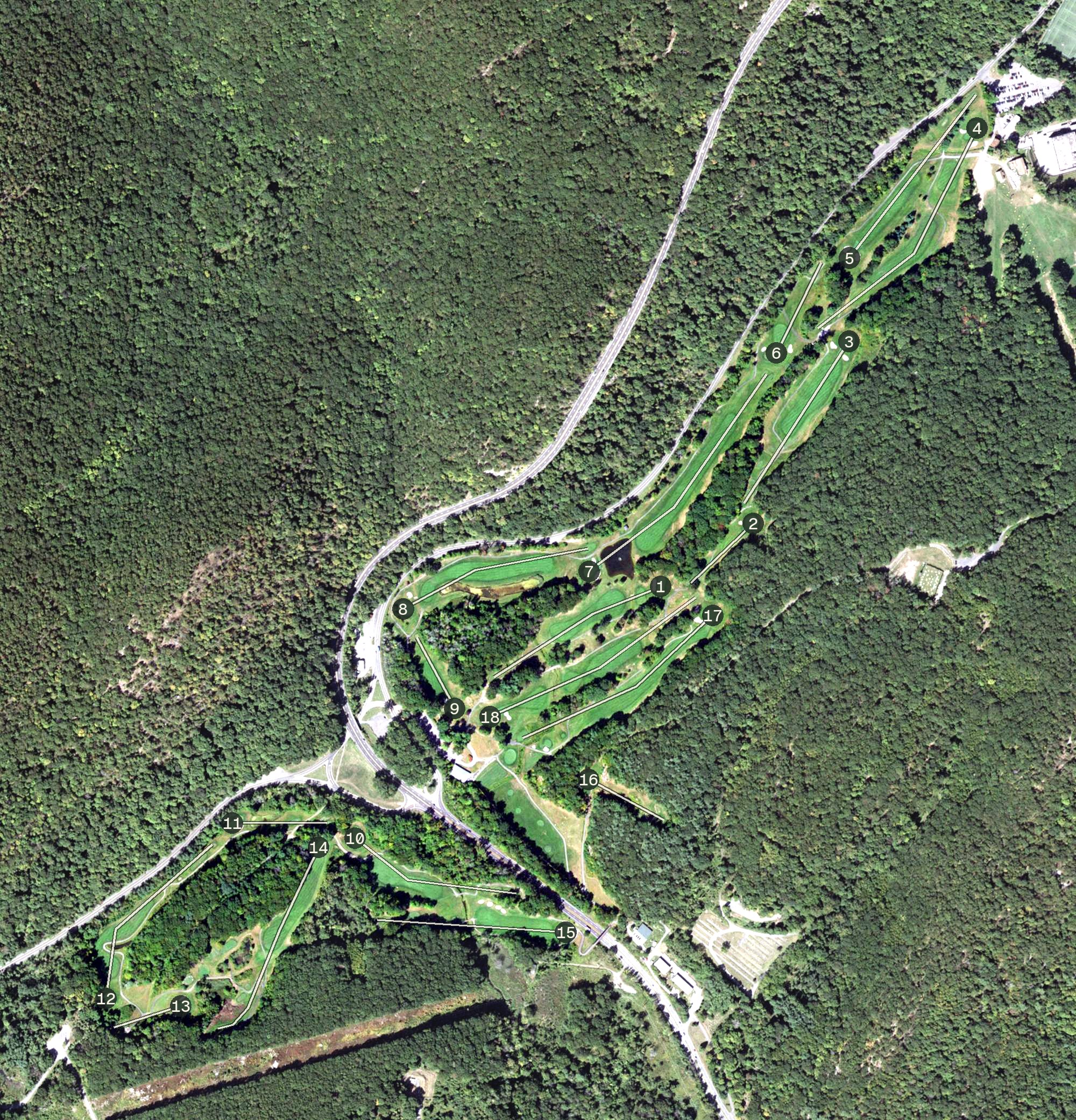 Aerial view of West Point Golf Course, NY