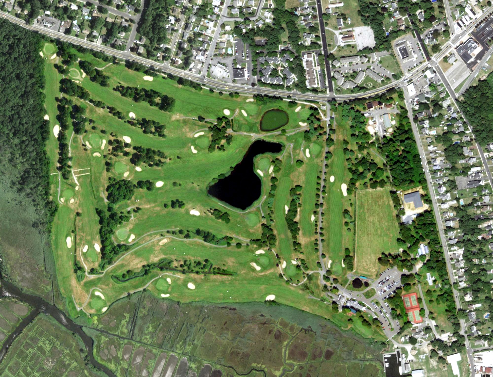 Aerial view of West Sayville Golf Course, NY