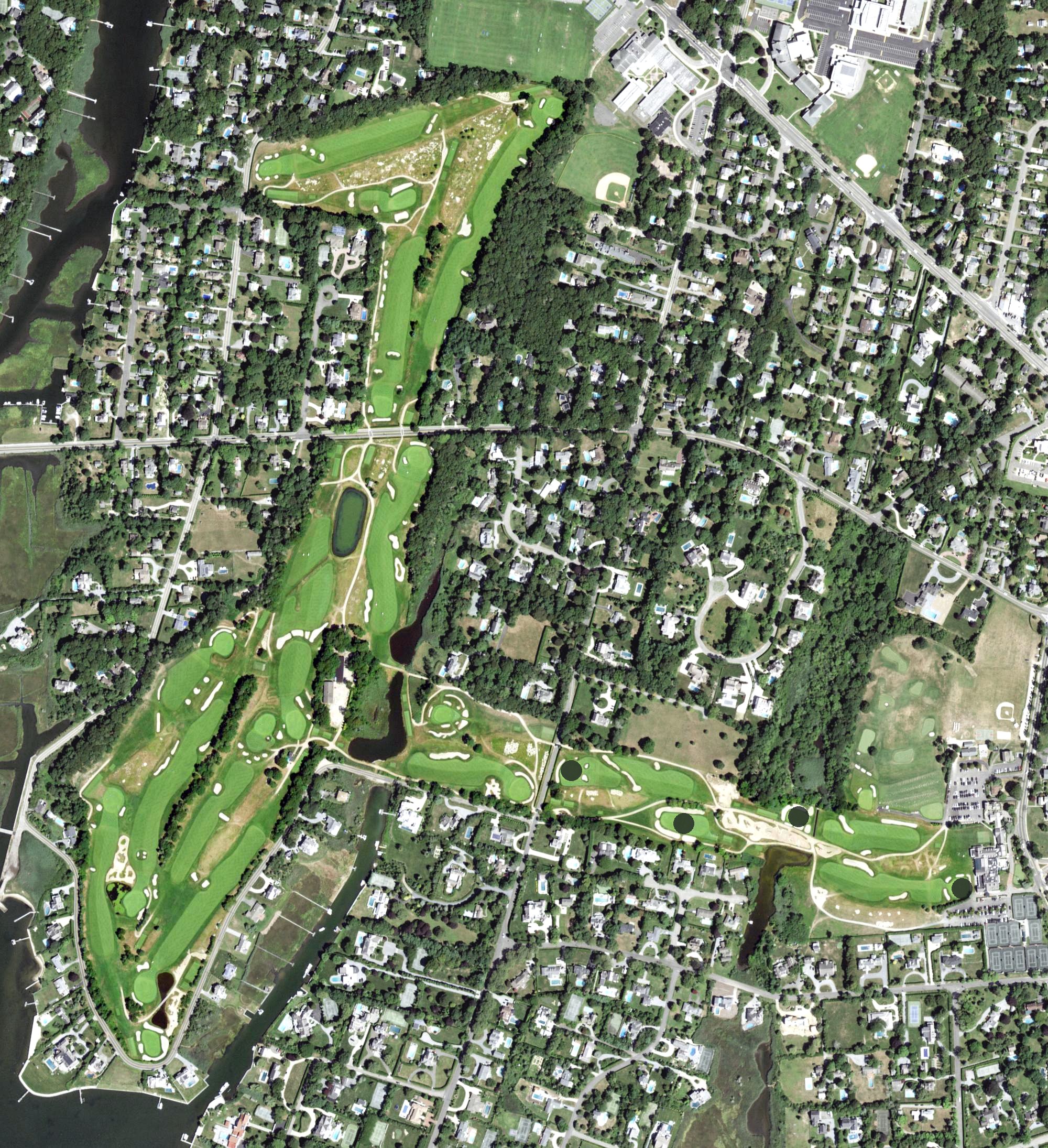 Aerial view of Westhampton Country Club, NY