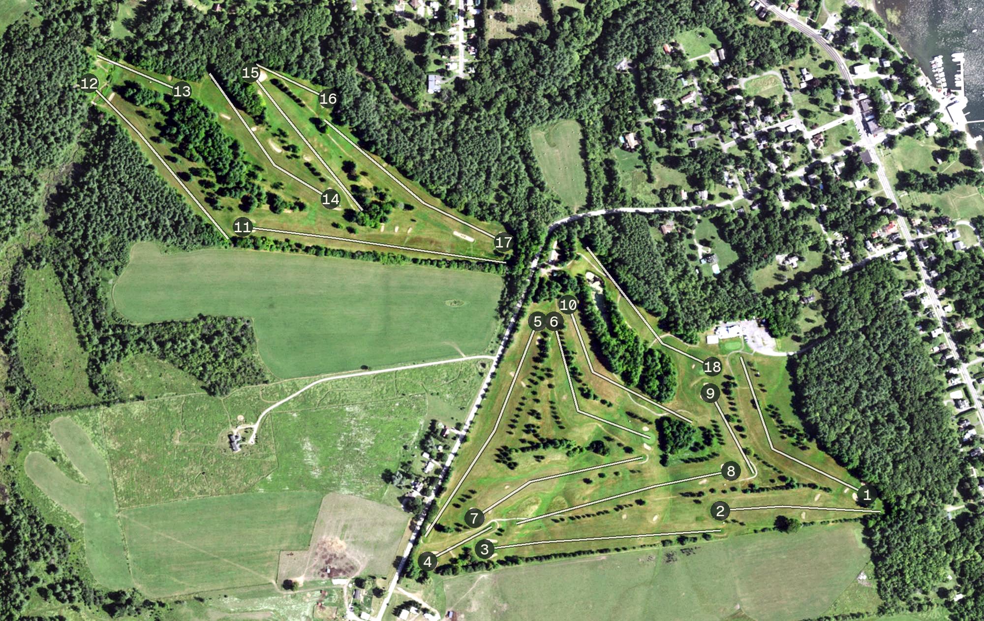 Aerial view of Westport Country Club, NY