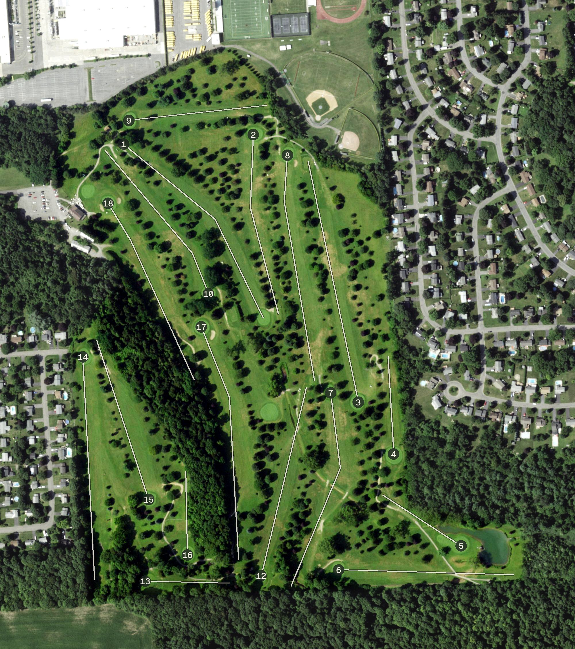 Aerial view of Westvale Golf Club, NY