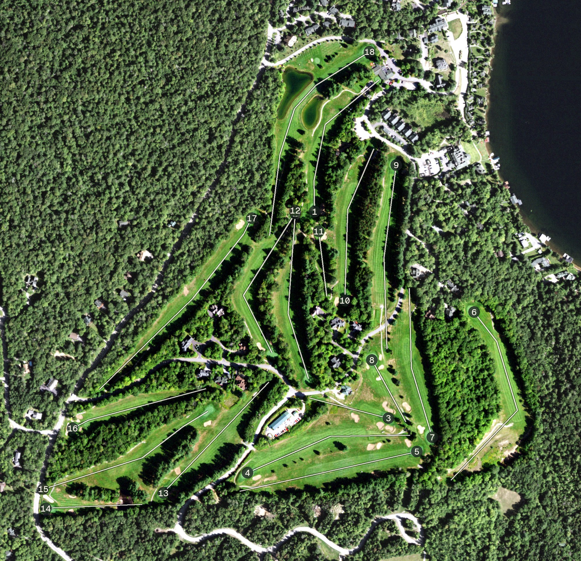 Aerial view of Whiteface Club & Resort Golf Course, NY