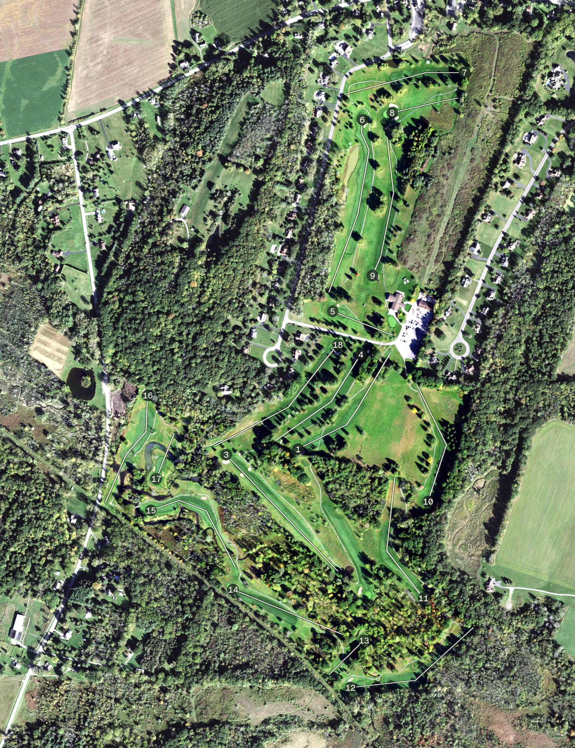 Aerial view of Wild Wood Country Club, NY