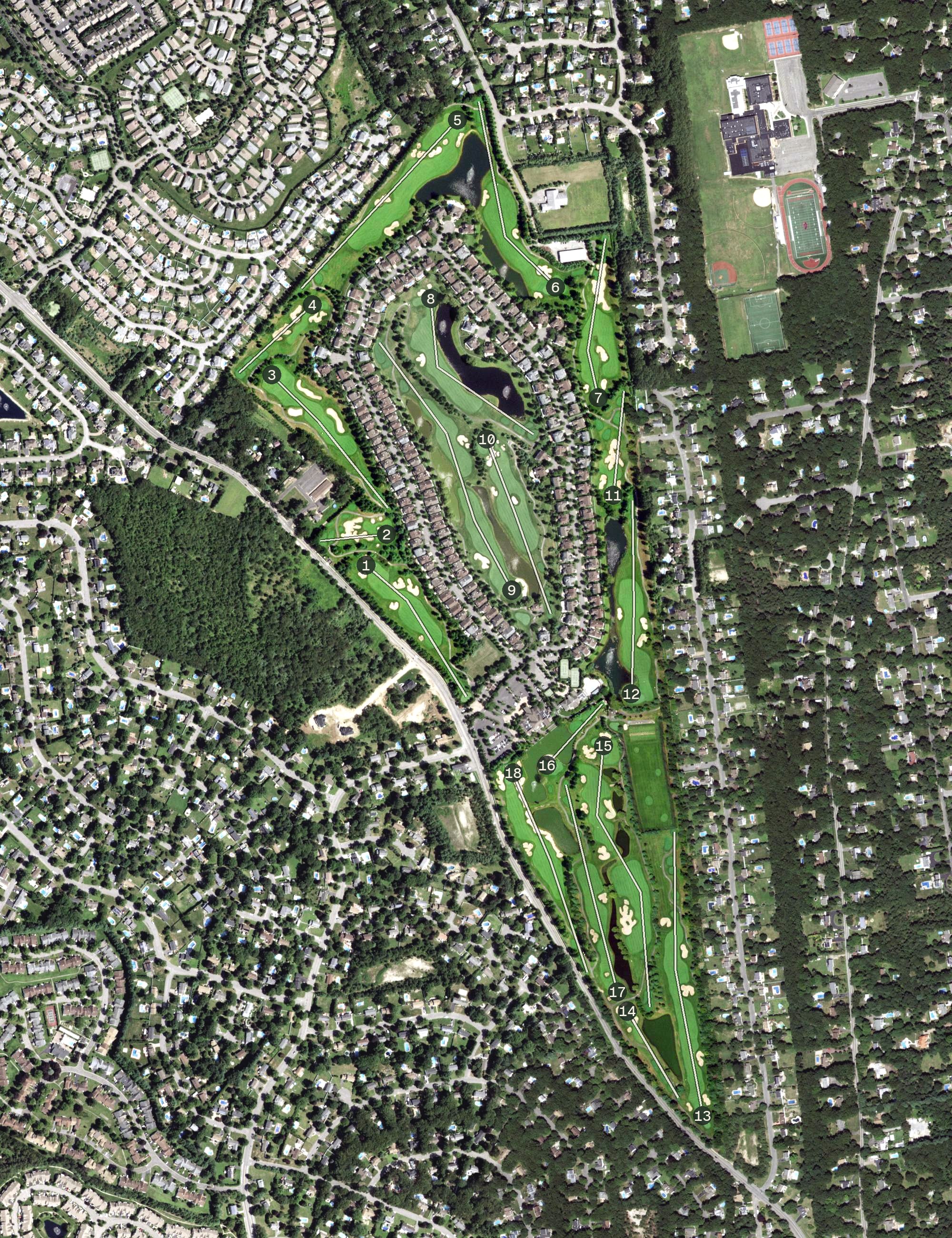 Aerial view of Willow Creek Golf and Country Club, NY