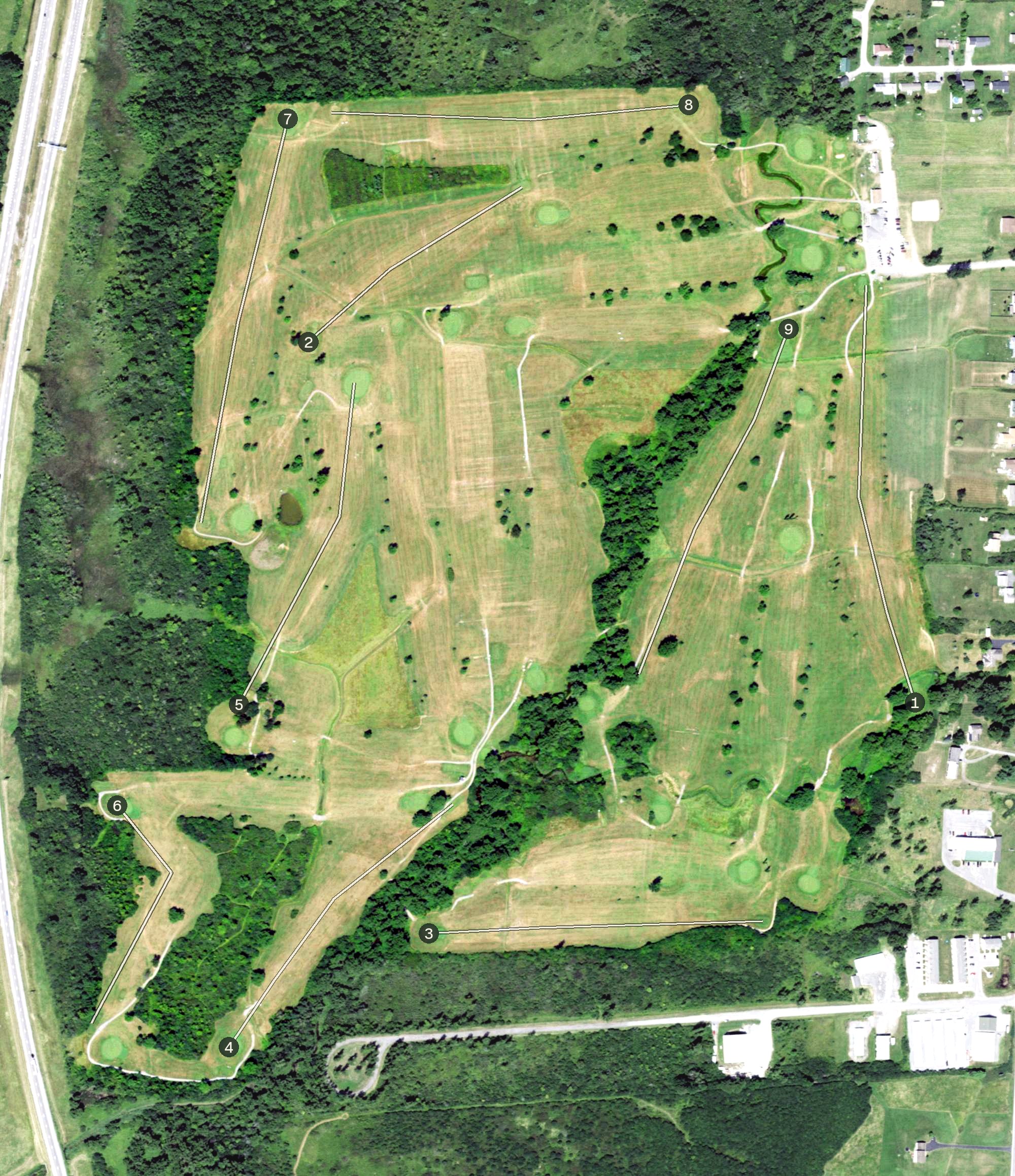 Aerial view of Willowbrook Golf Club, NY