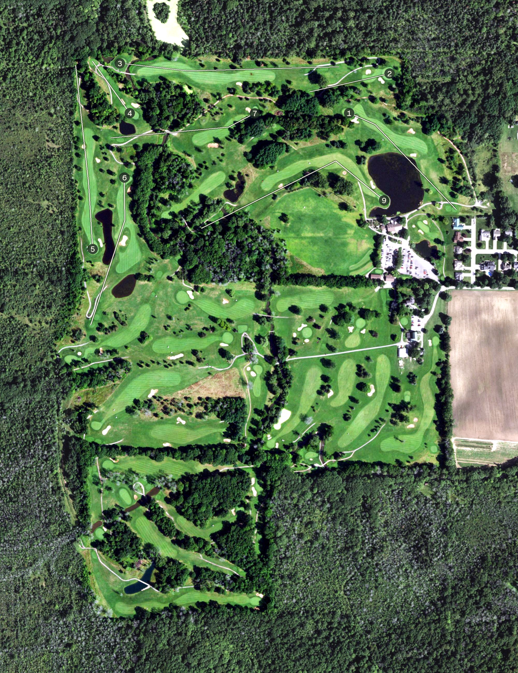 Aerial view of Willowbrook Golf Course, NY