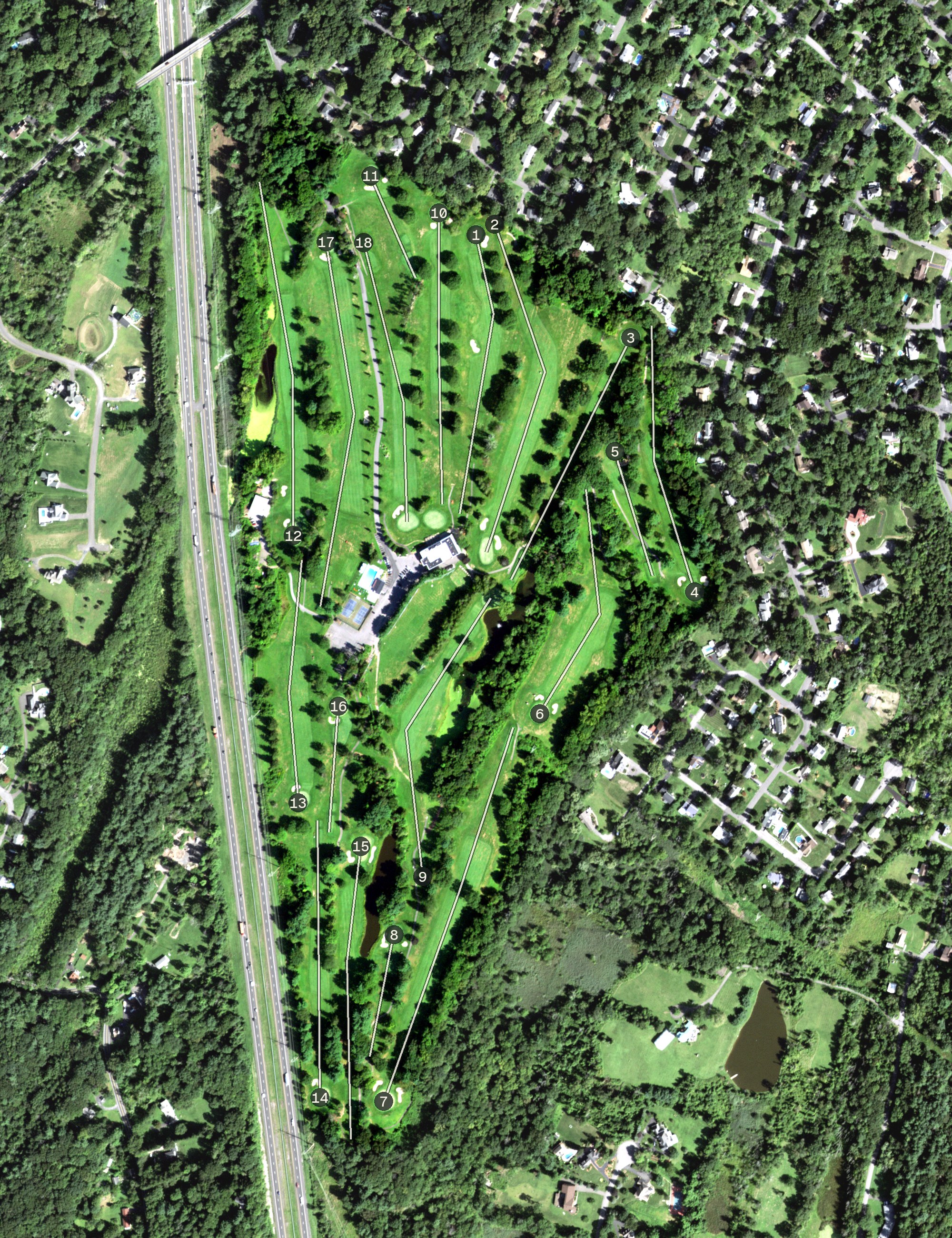 Aerial view of Wiltwyck Golf Club, NY