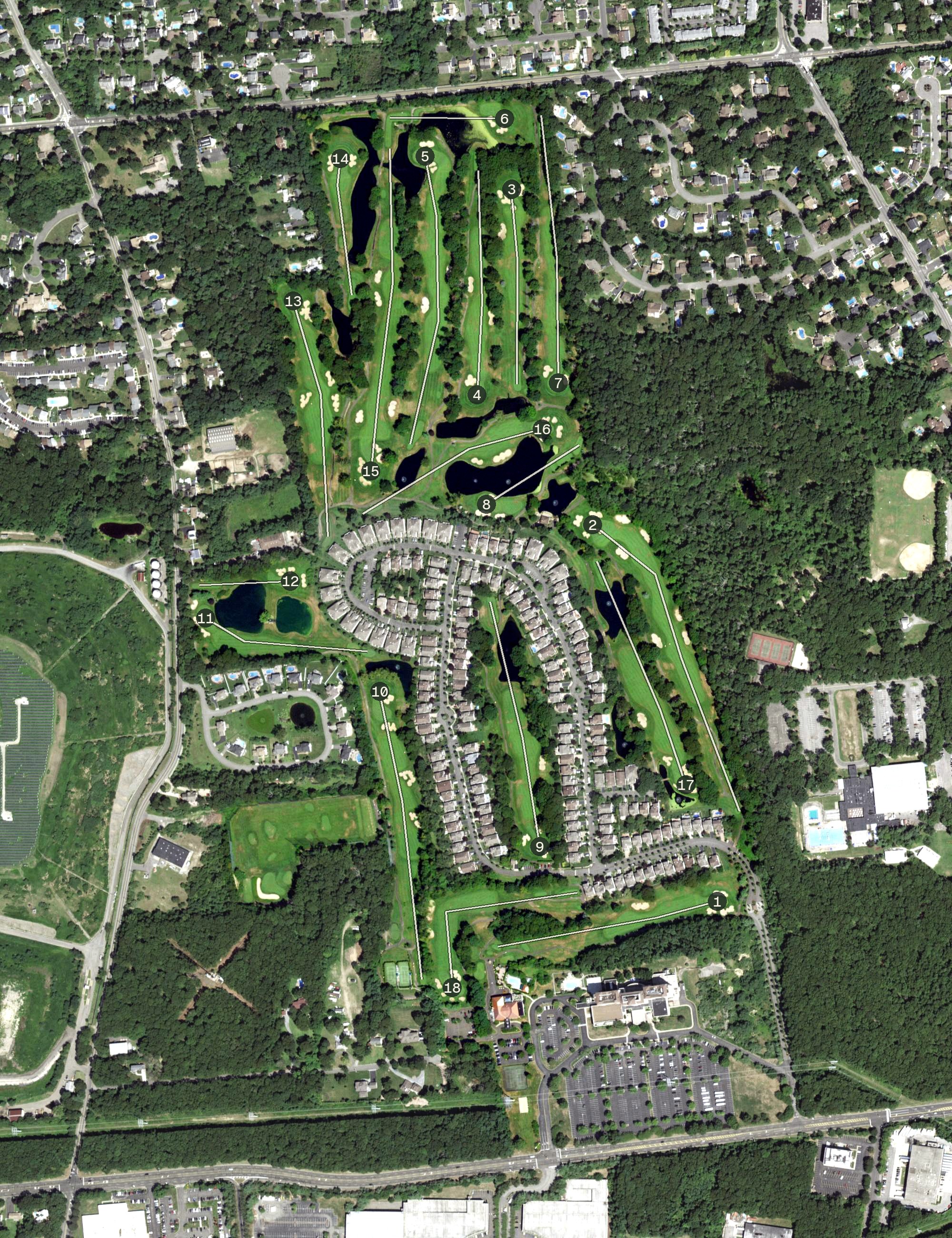 Aerial view of Wind Watch Golf & Country Club, NY