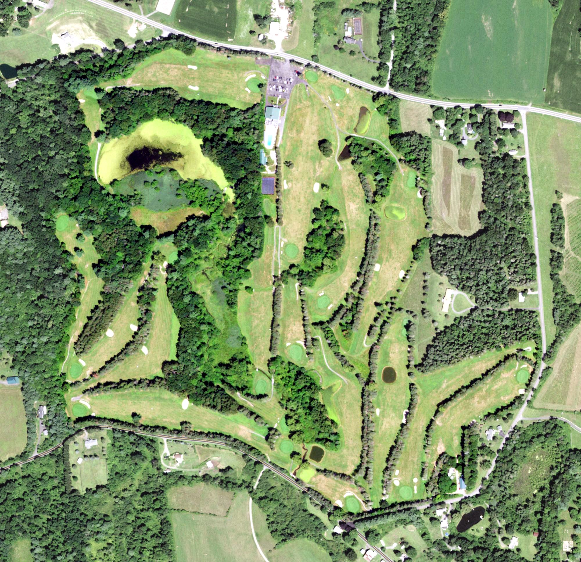 Aerial view of Winding Brook Country Club, NY
