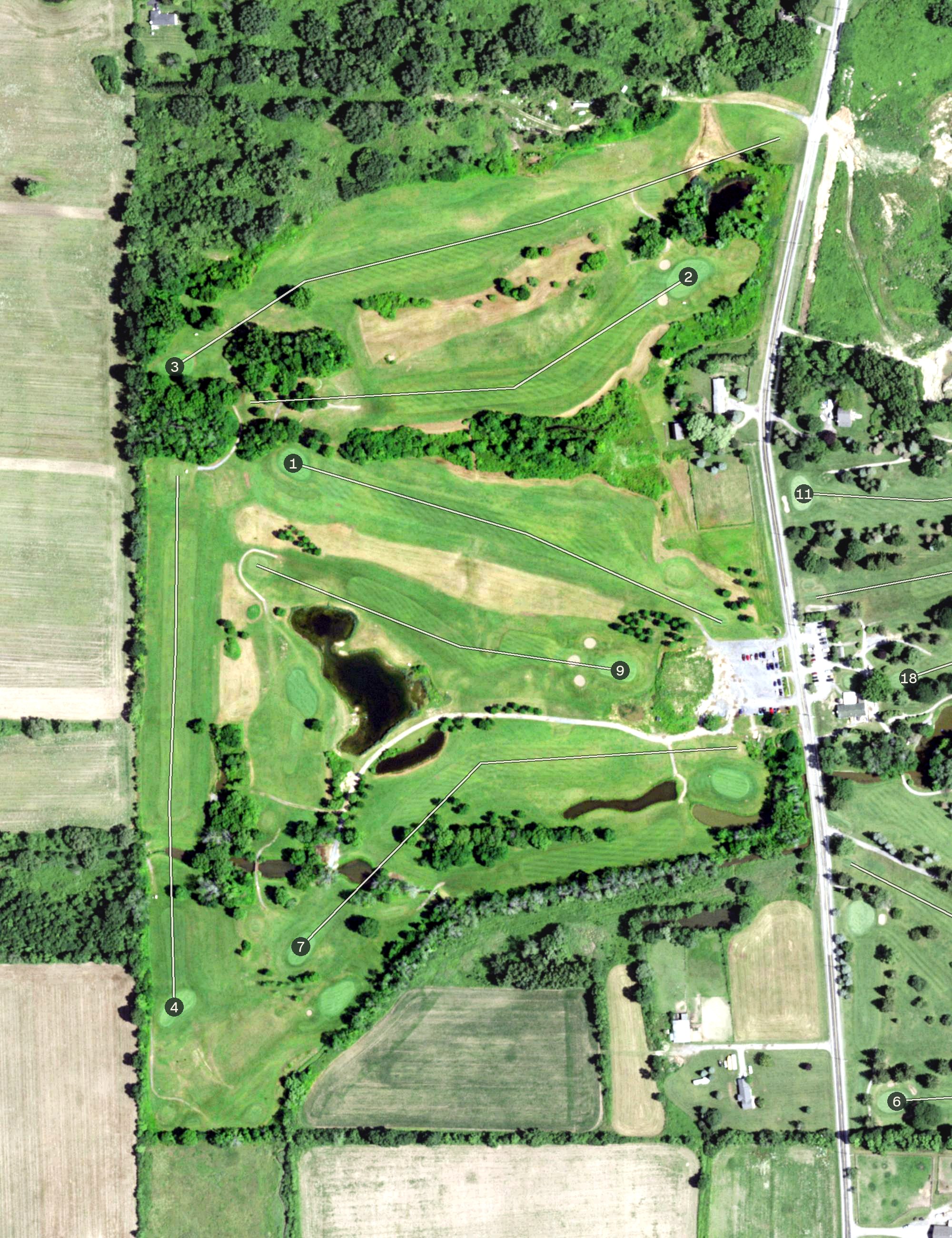 Aerial view of Winged Pheasant / The Roc Course, NY