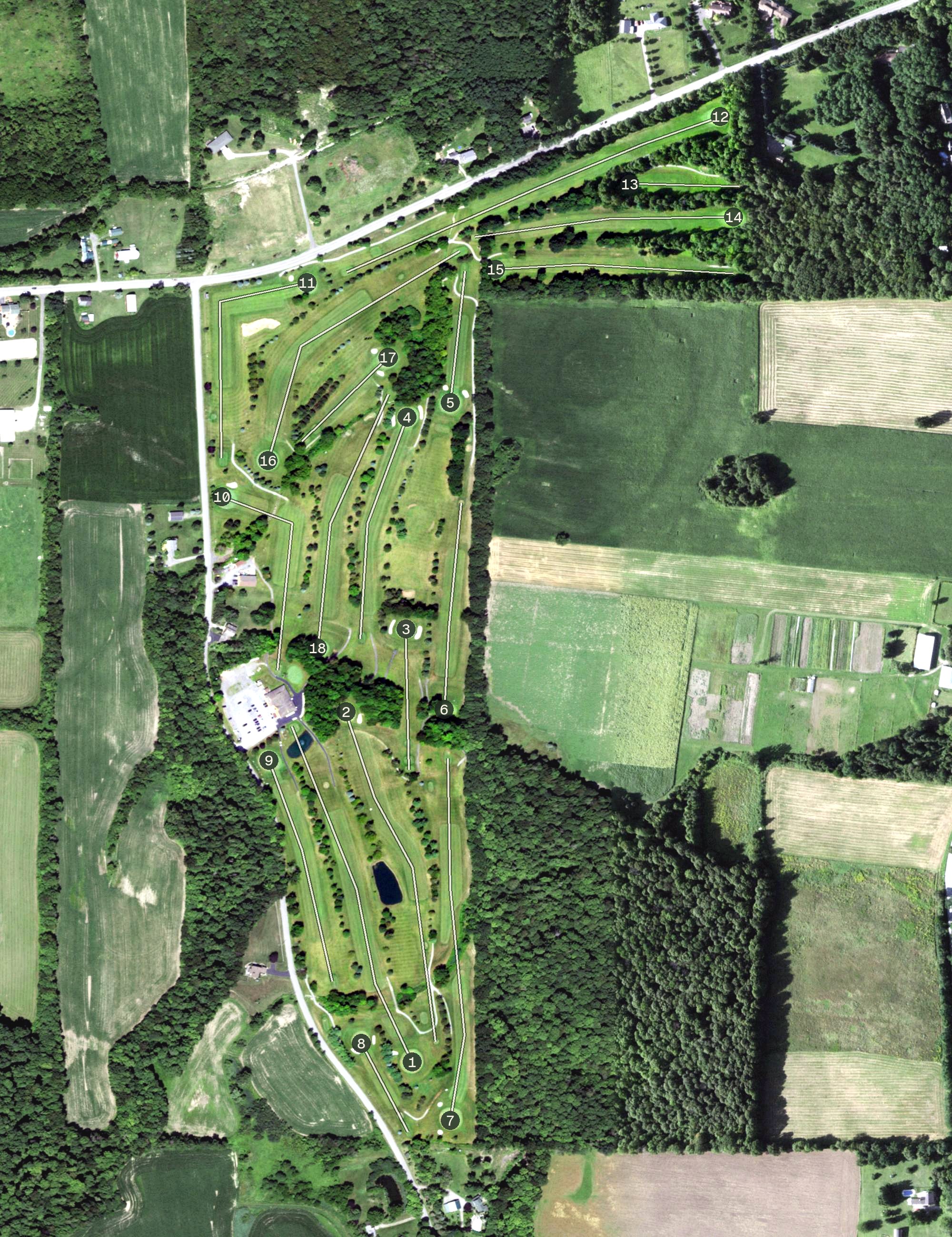 Aerial view of Woodcrest Golf Club, NY