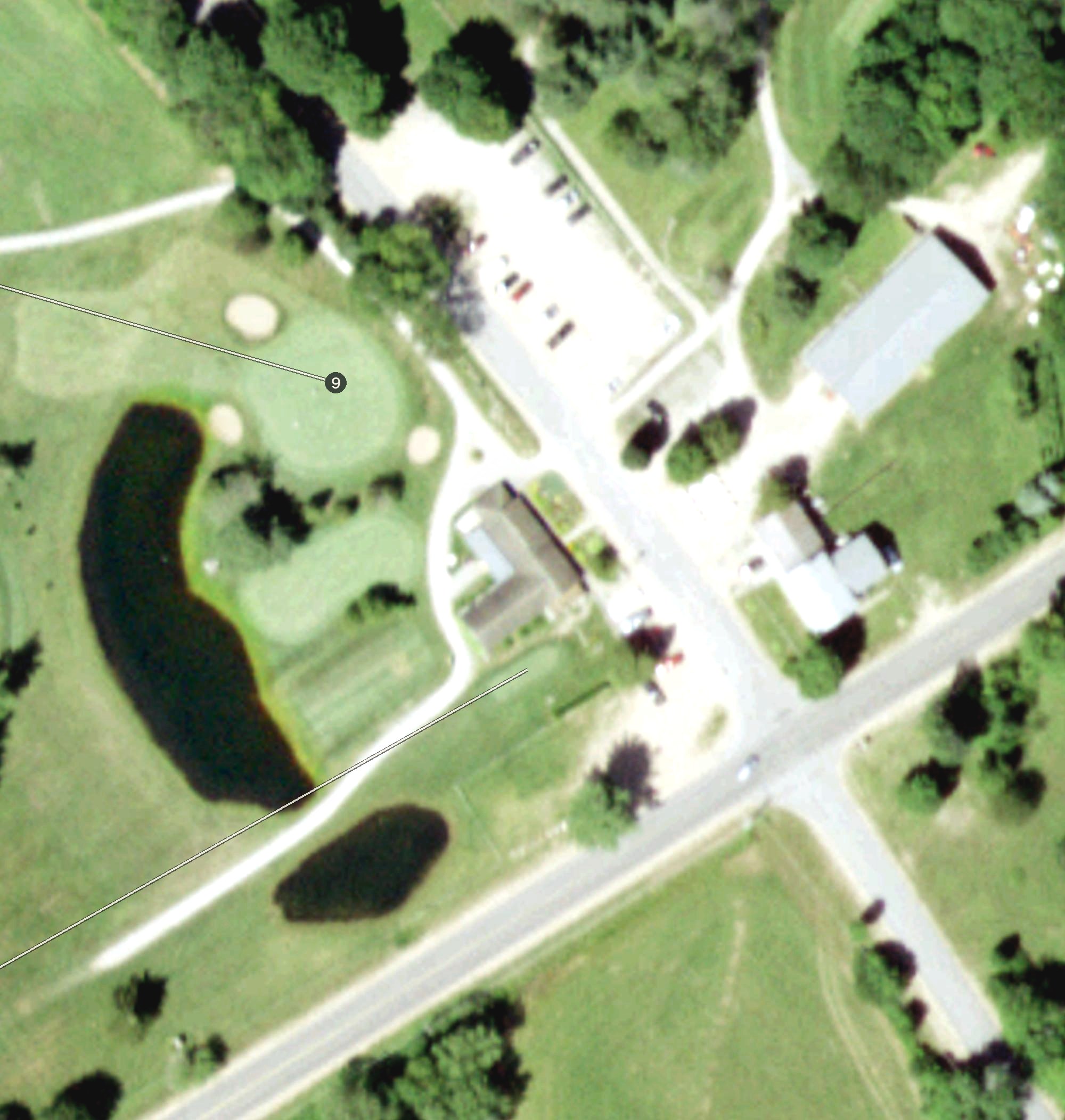 Aerial view of Woodgate Pines Pro Shop and Bar, NY