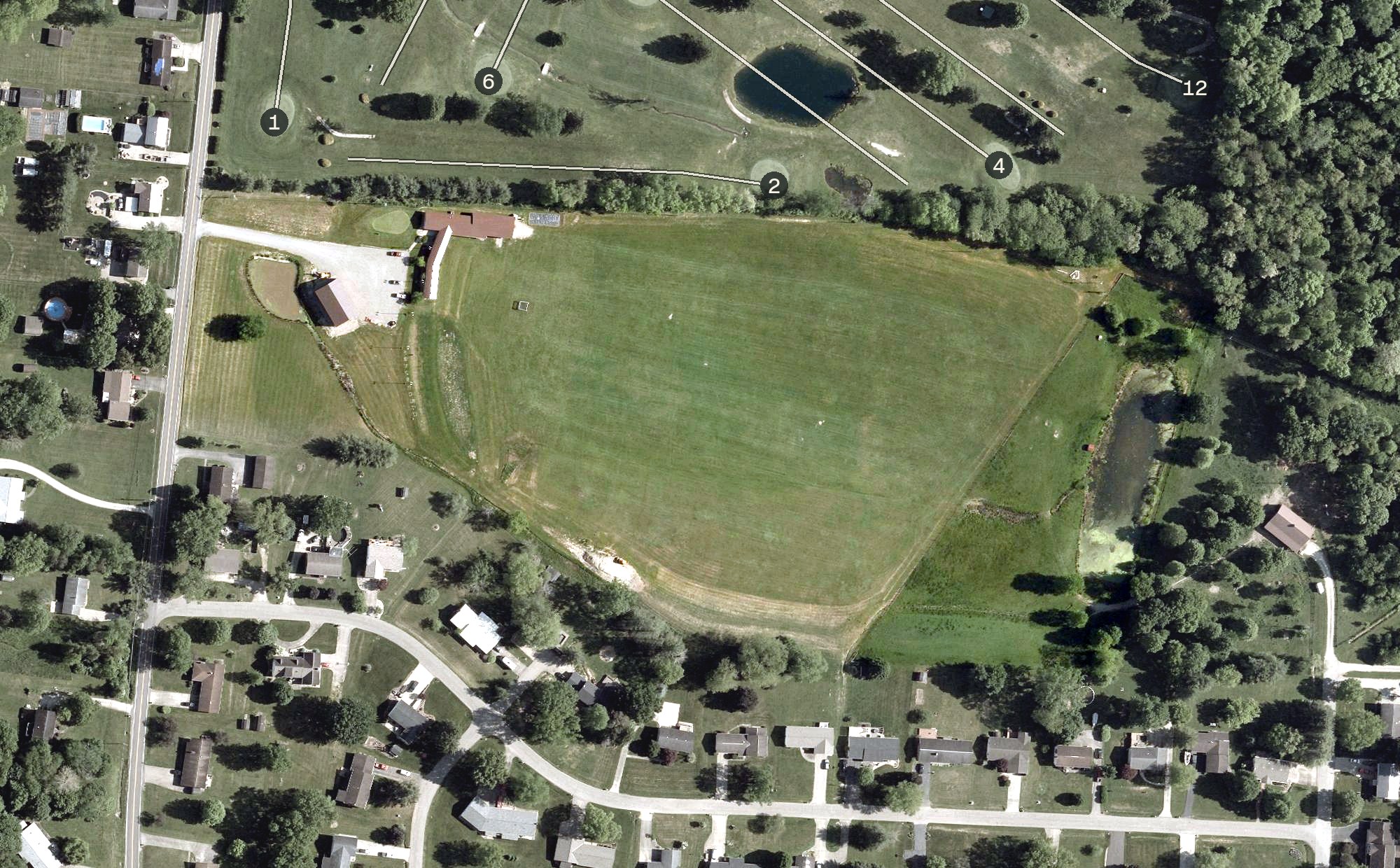 Aerial view of All Seasons Driving Range, OH