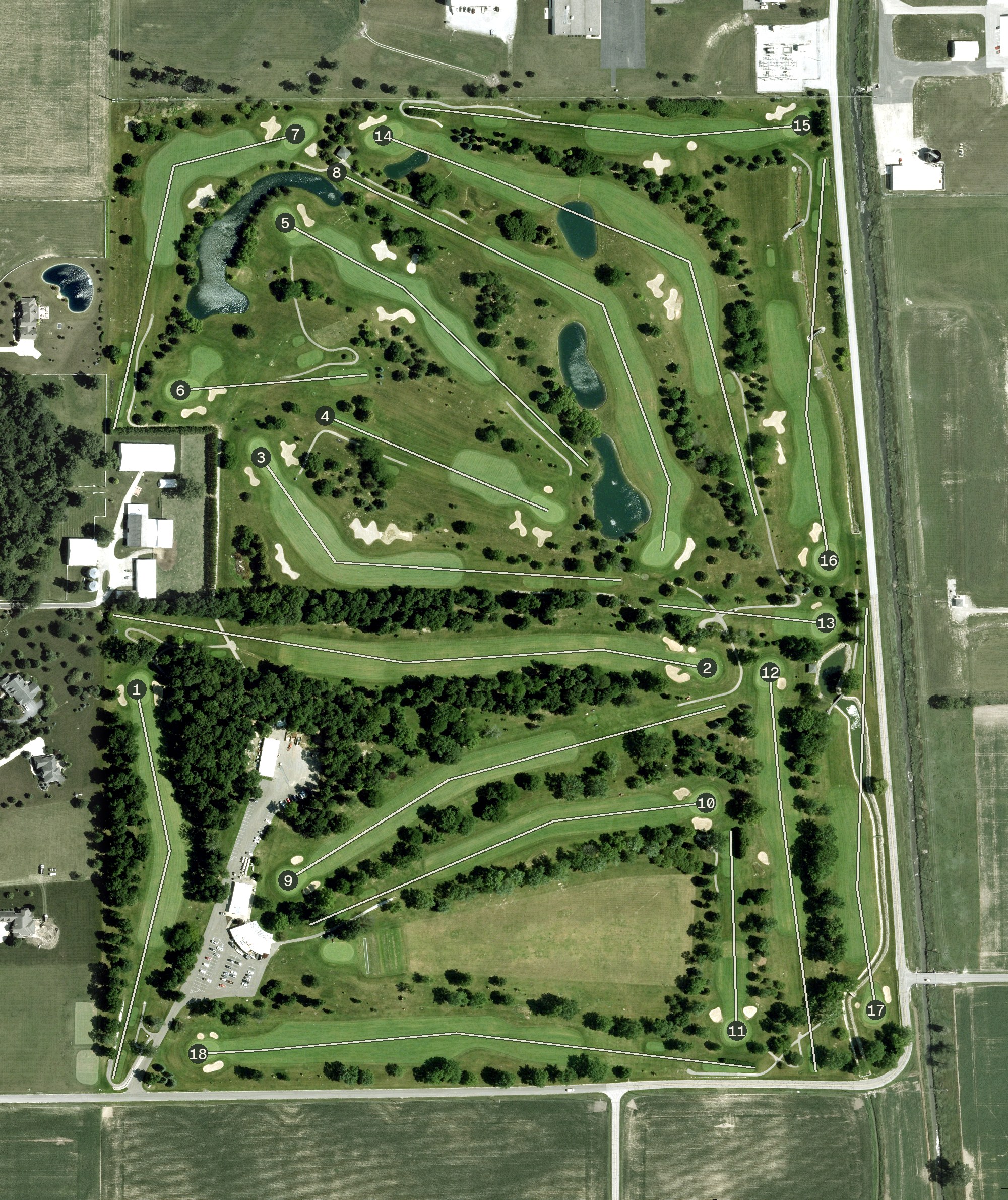Aerial view of Arrowhead Golf Club, OH