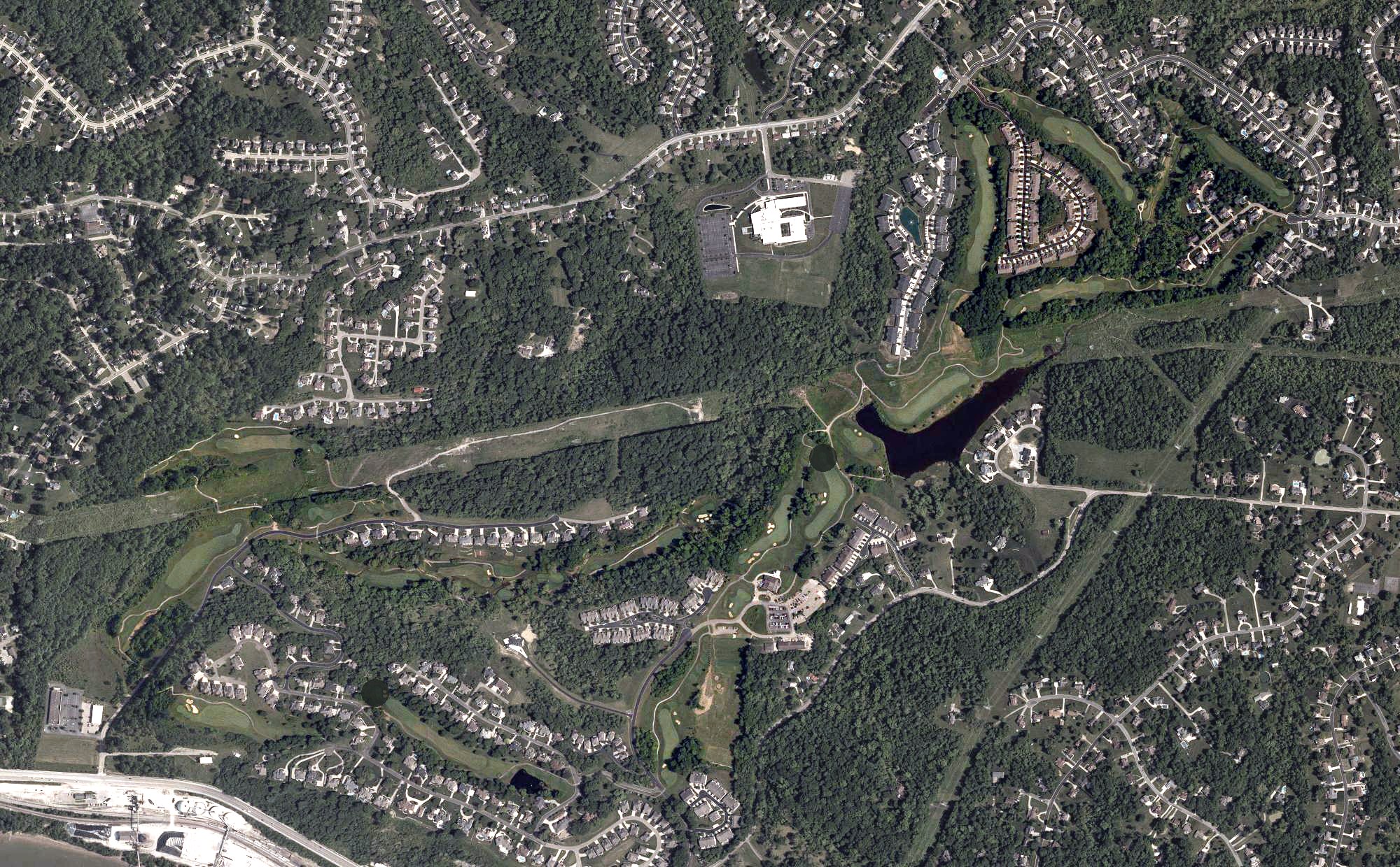 Aerial view of Aston Oaks Golf Club, OH