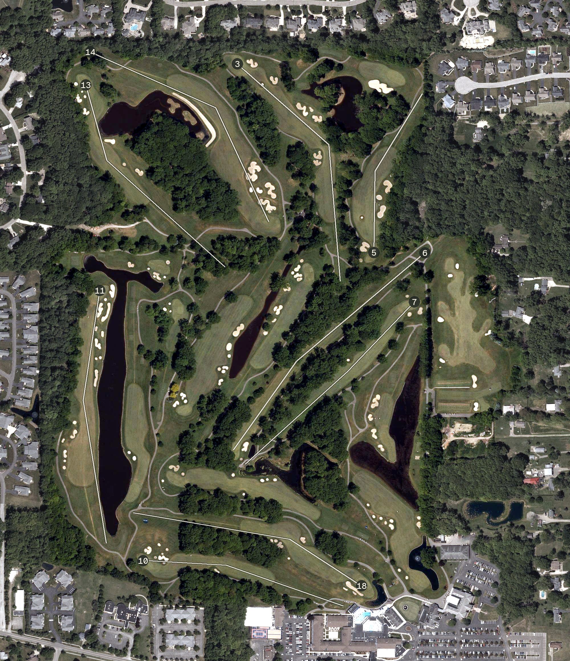 Aerial view of Avalon Lakes Golf Course, OH
