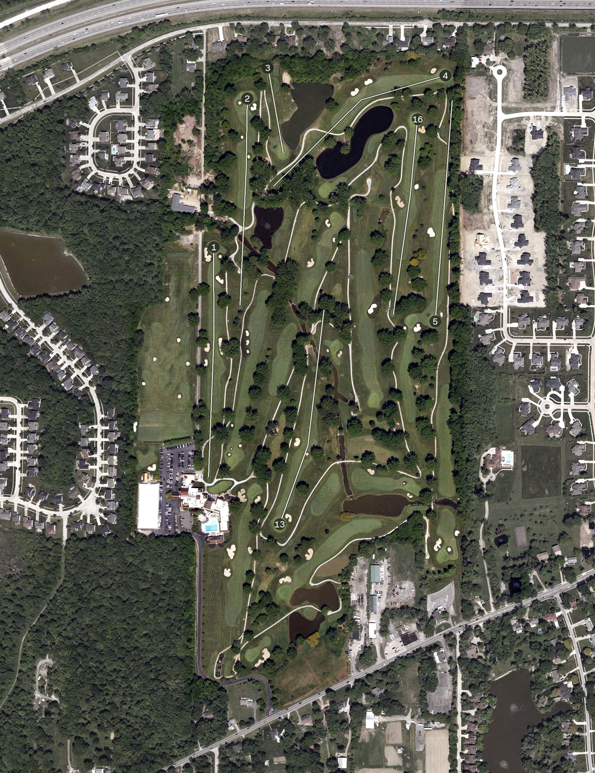 Aerial view of Avon Oaks Country Club, OH