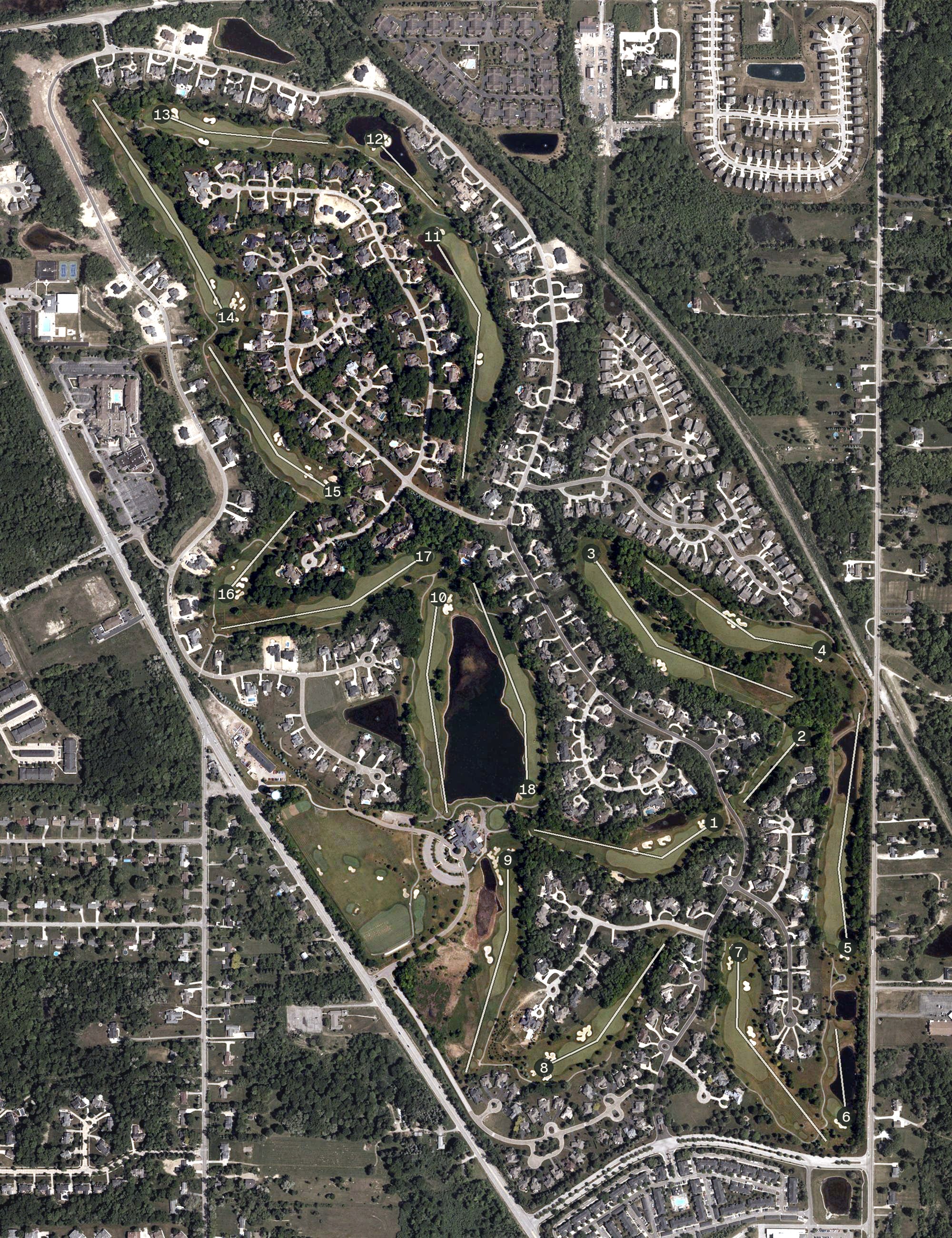 Aerial view of Barrington Golf Club, OH