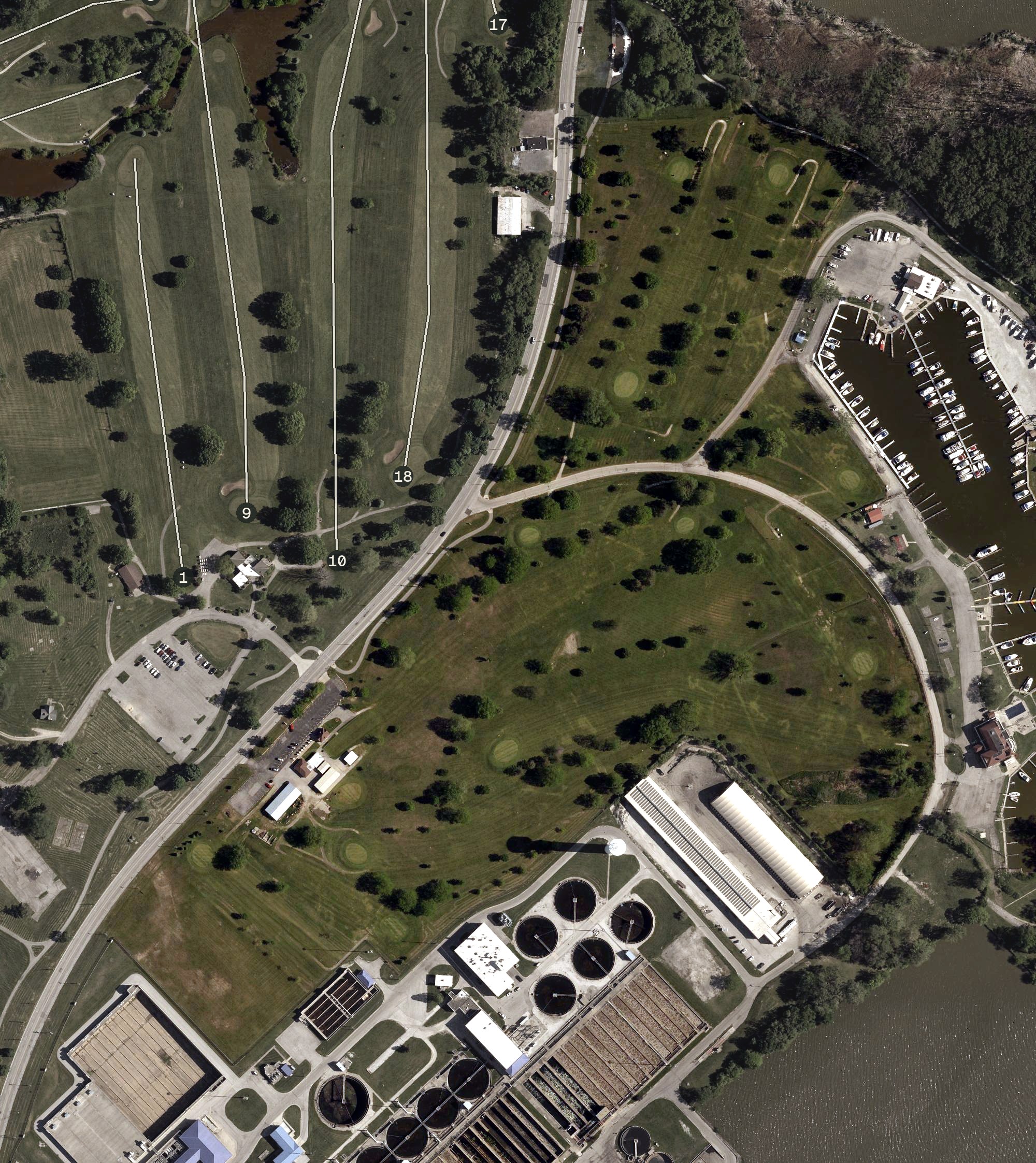 Aerial view of Bay View Retirees Golf Course, OH