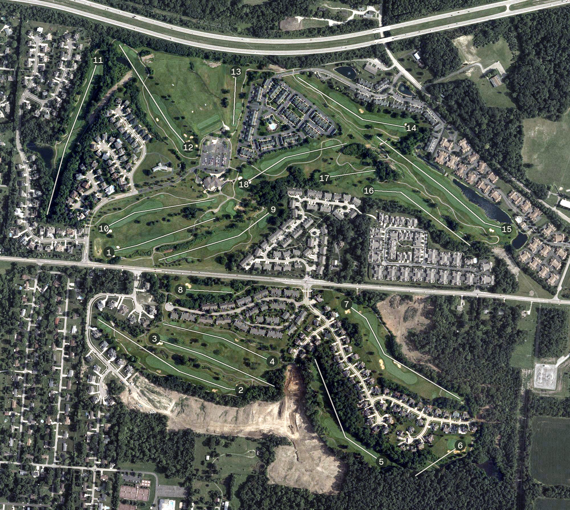 Aerial view of Beavercreek Golf Club, OH