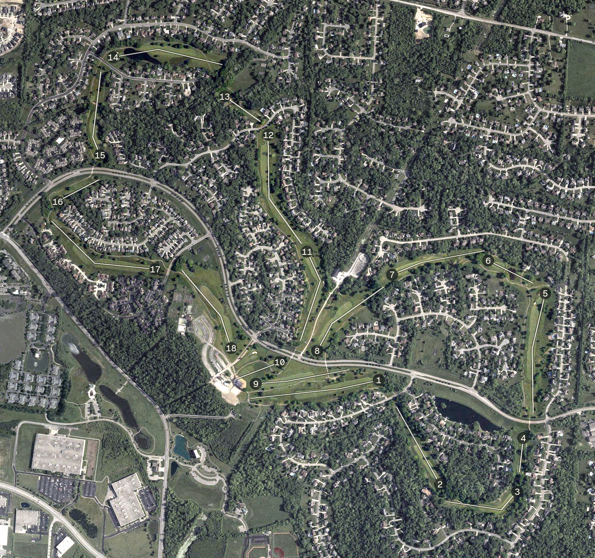 Aerial view of Beckett Ridge Country Club, OH