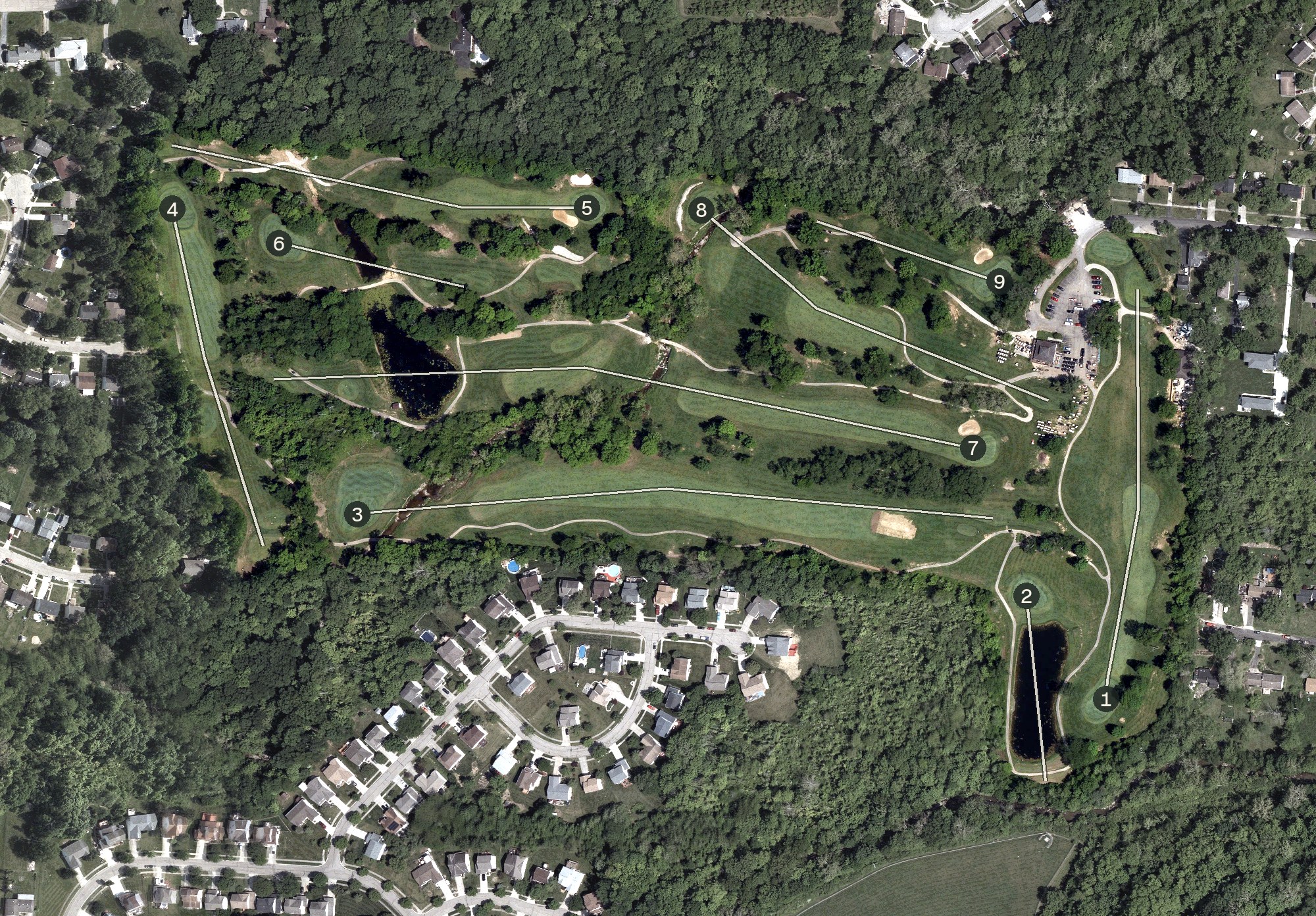 Aerial view of Beech Creek Golf Course, OH