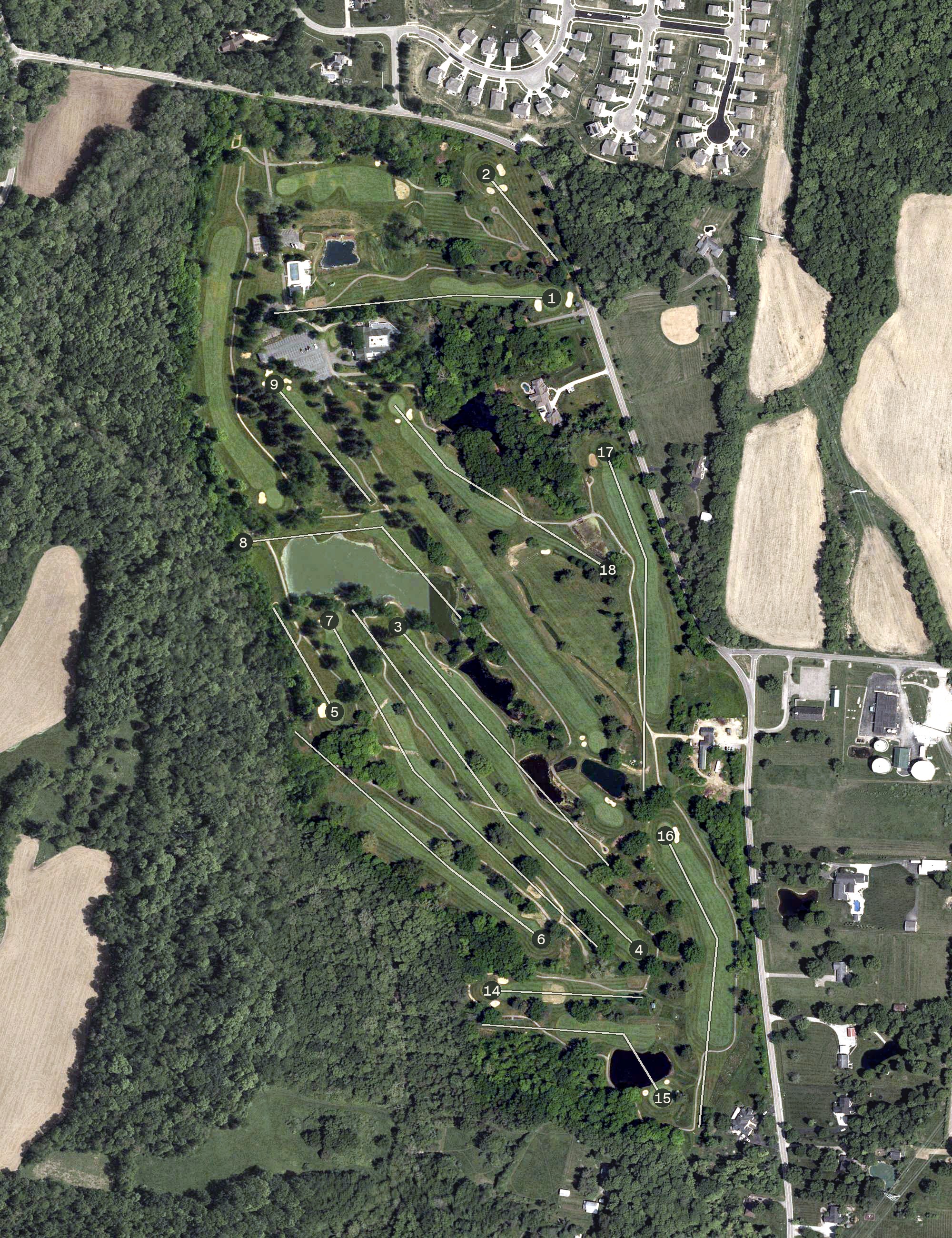 Aerial view of Bel-Wood Country Club, OH