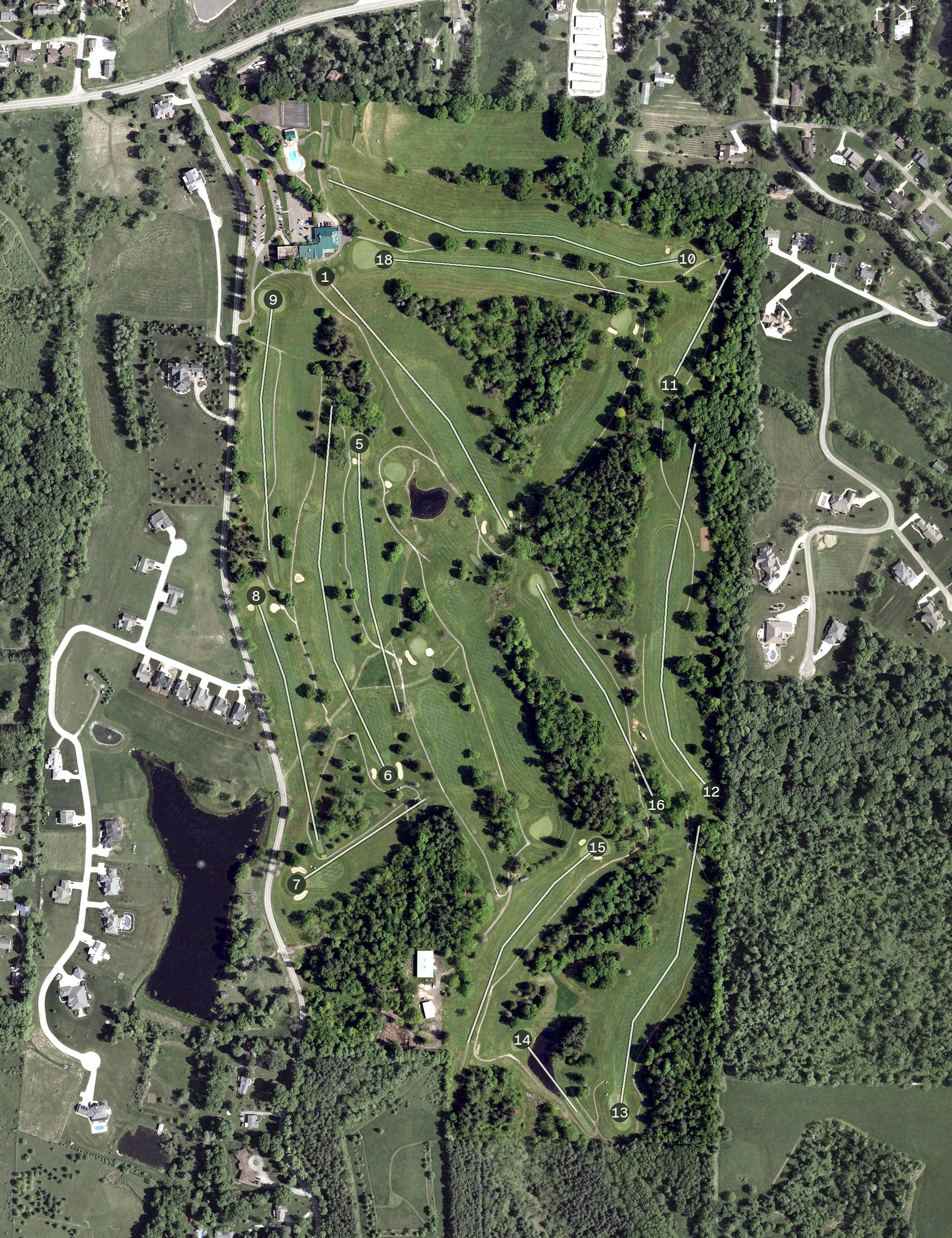 Aerial view of Belmont Hills Country Club, OH