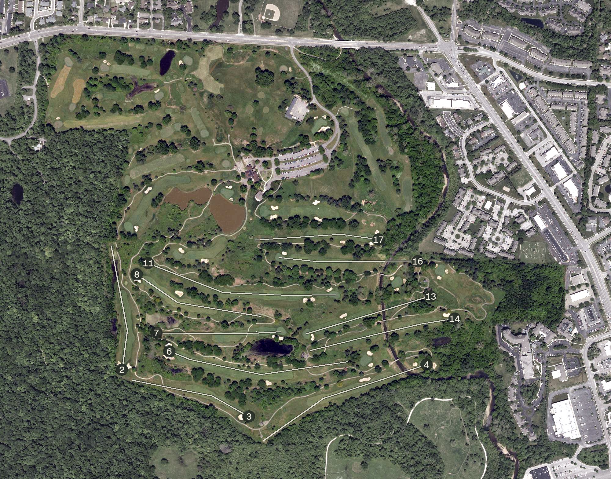 Aerial view of Blacklick Woods Golf Course, OH