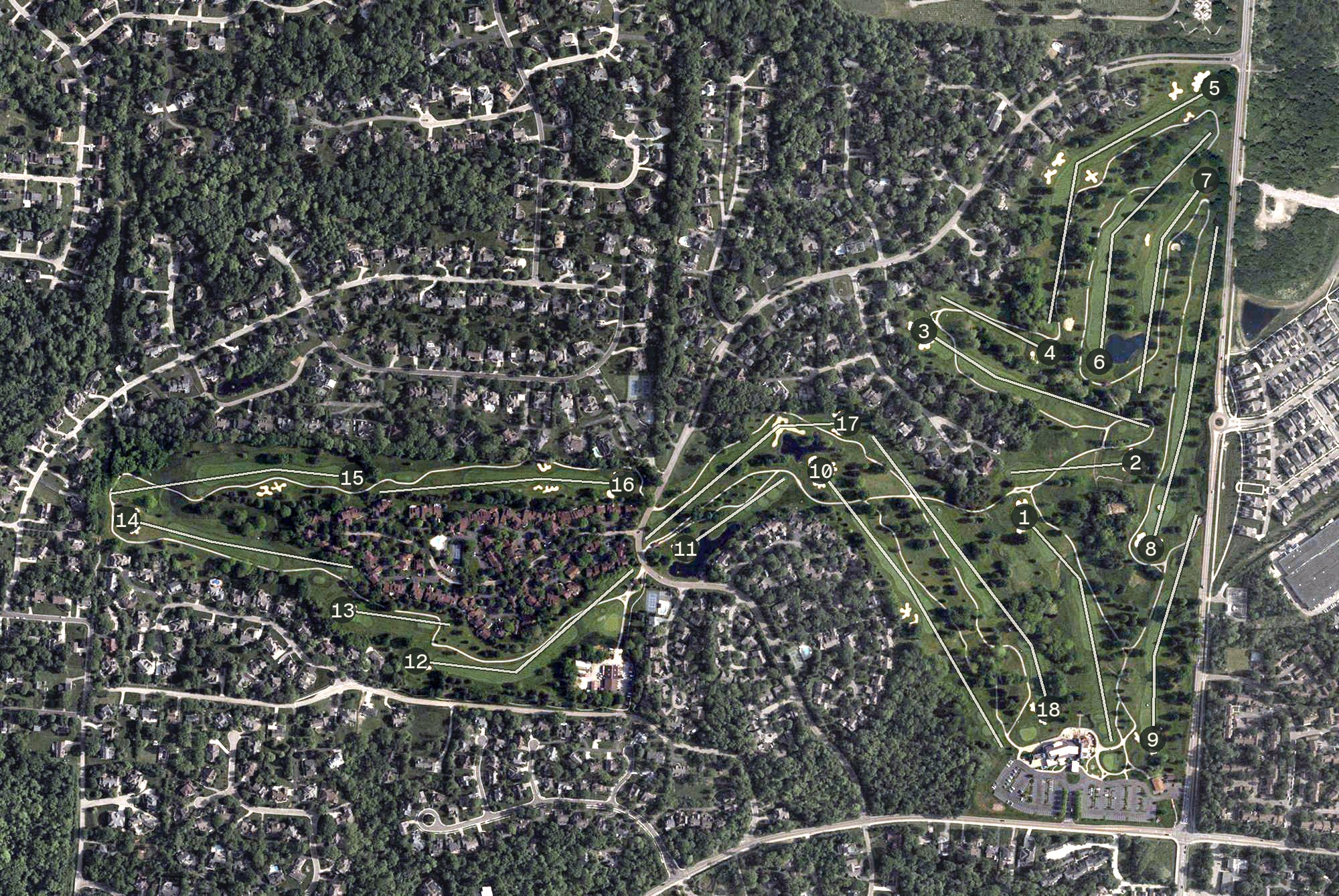 Aerial view of Blue Ash Golf Course, OH