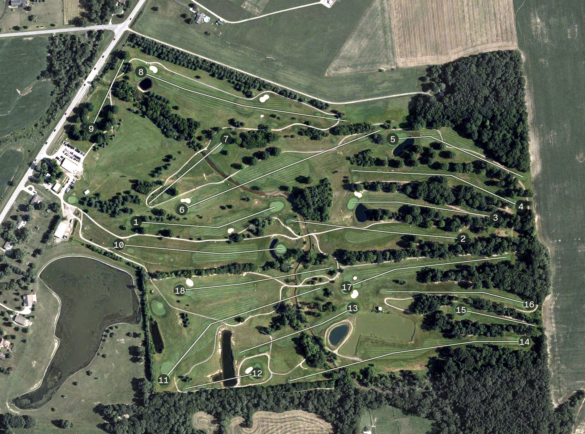 Aerial view of Blues Creek Golf Club, OH