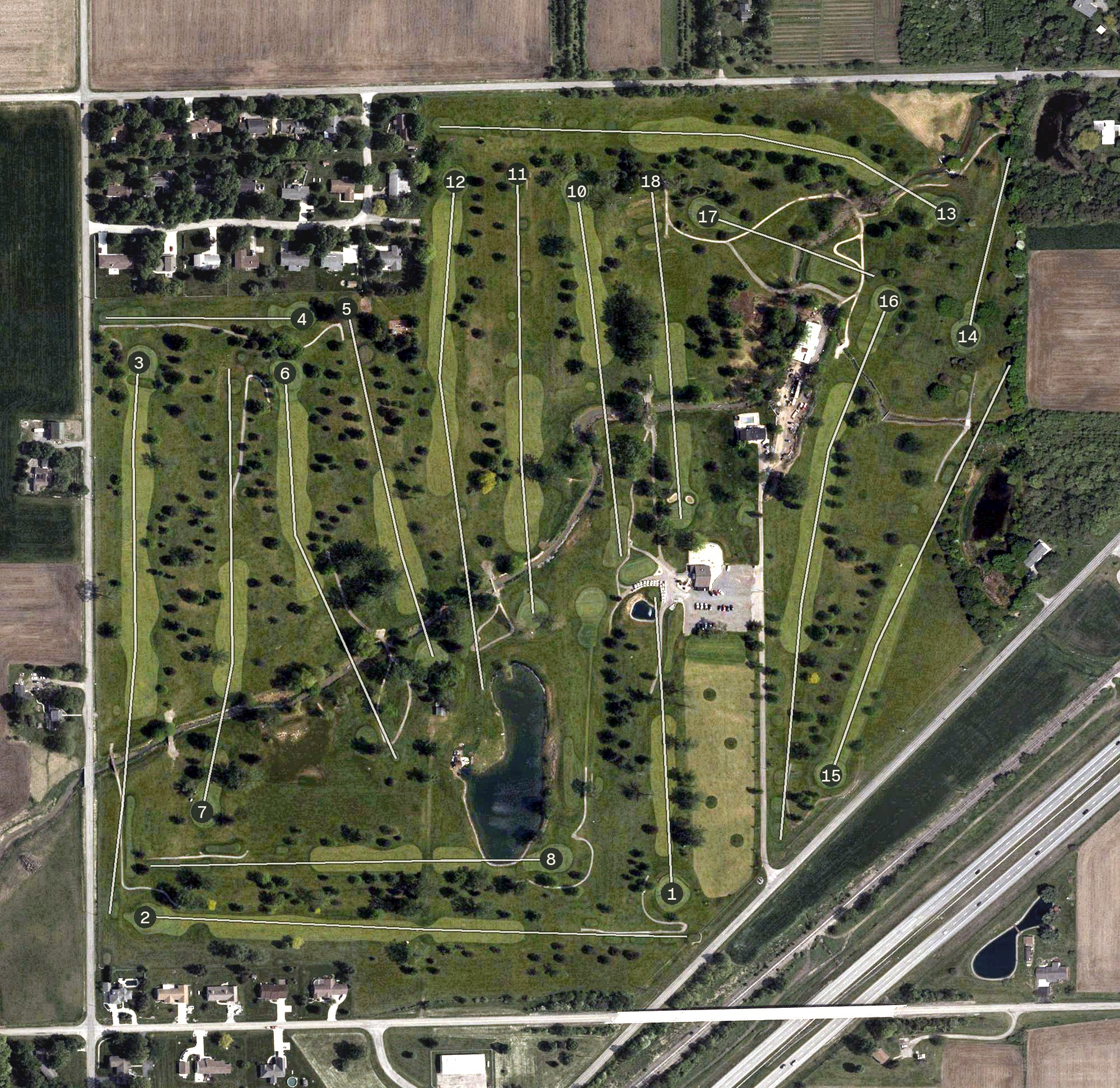 Aerial view of Bluffton Golf Club, OH