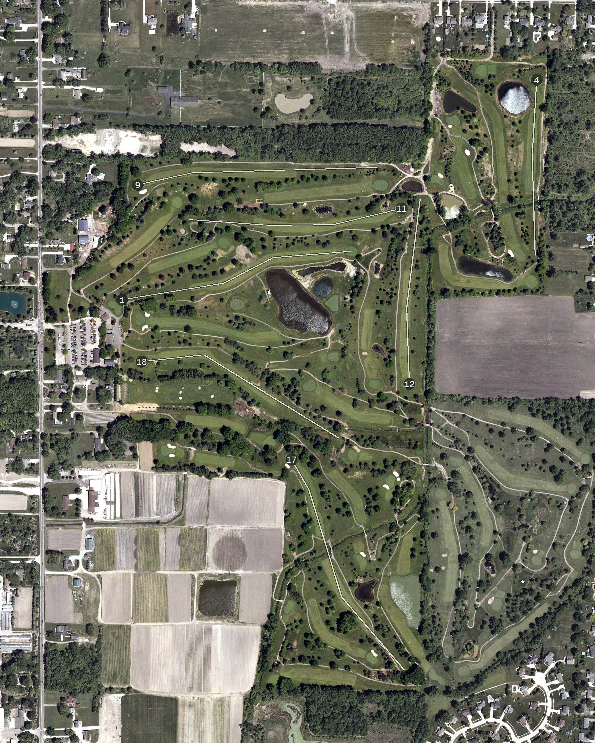 Aerial view of Bob-O-Link Golf Course, OH