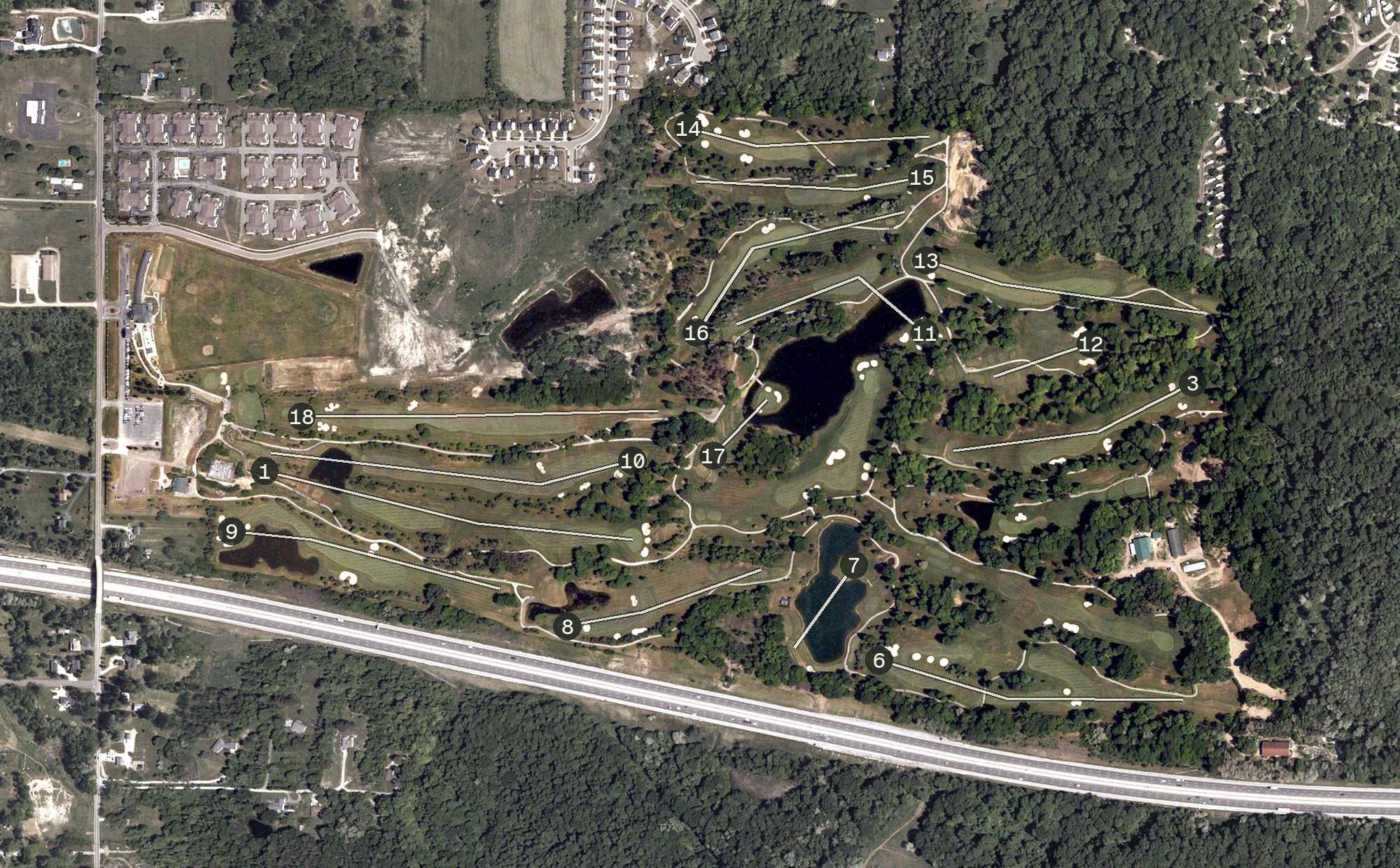 Aerial view of Boulder Creek Golf Club, OH