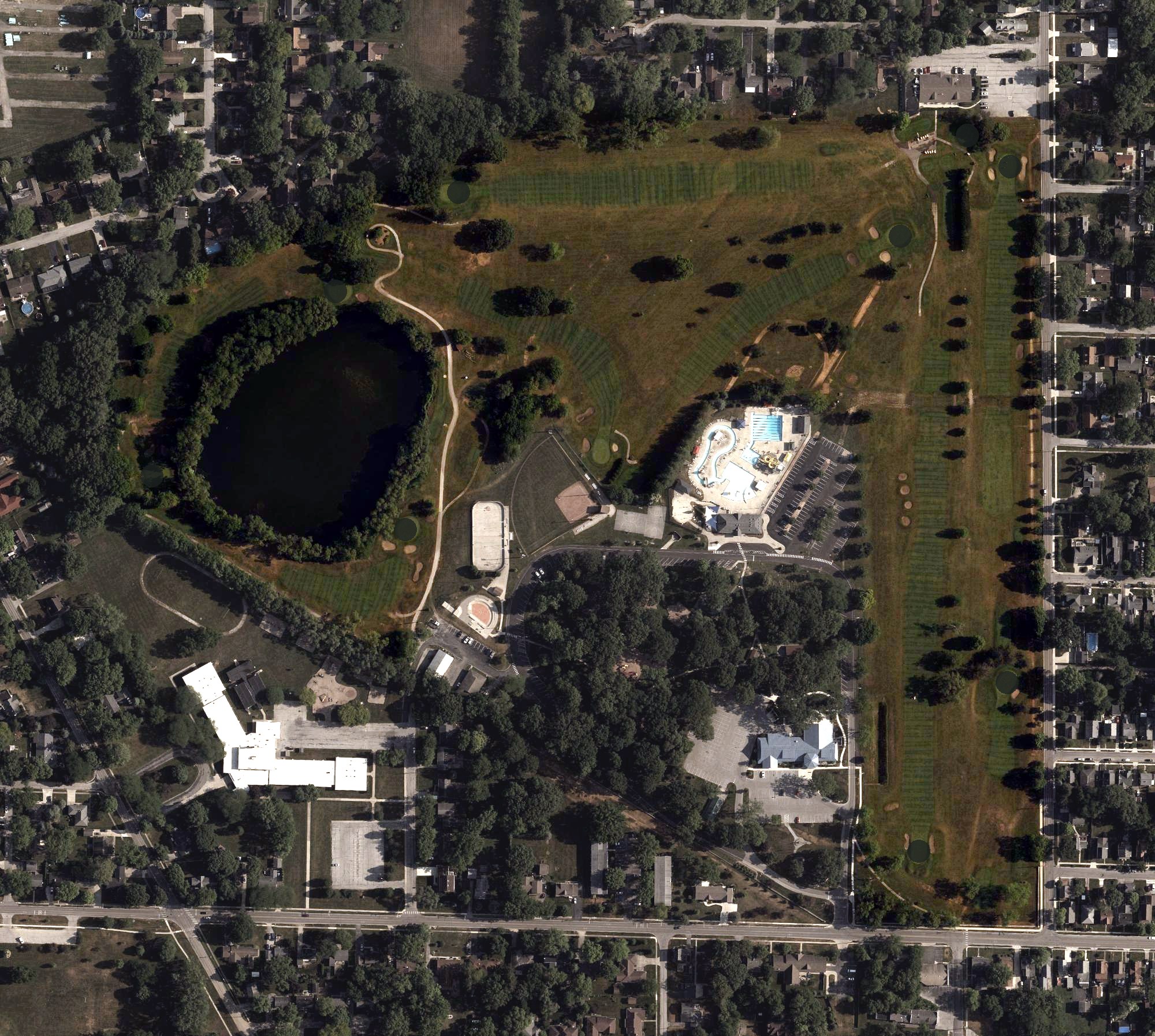 Aerial view of Bowling Green Country Club, OH