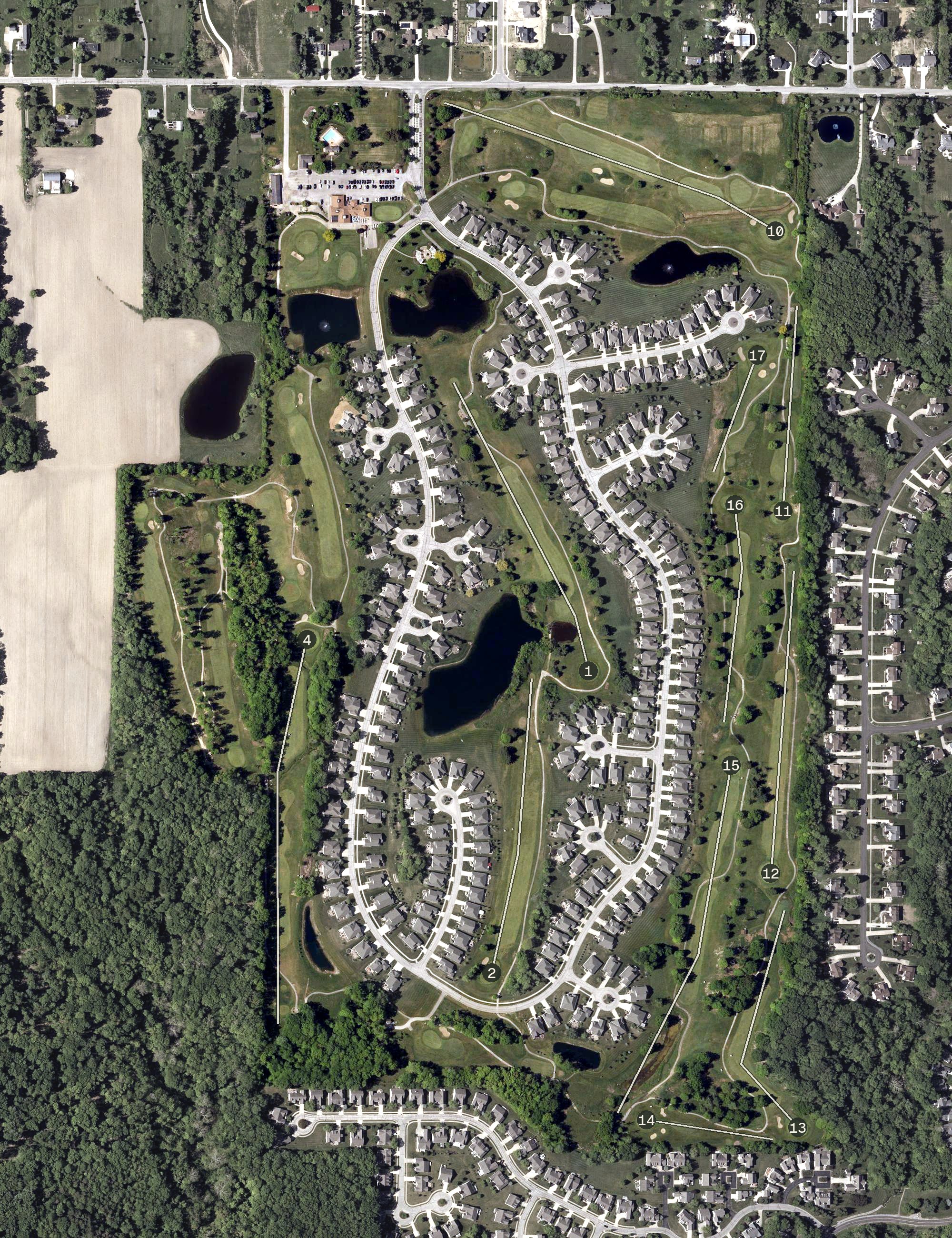 Aerial view of Briarwood Golf Club, OH