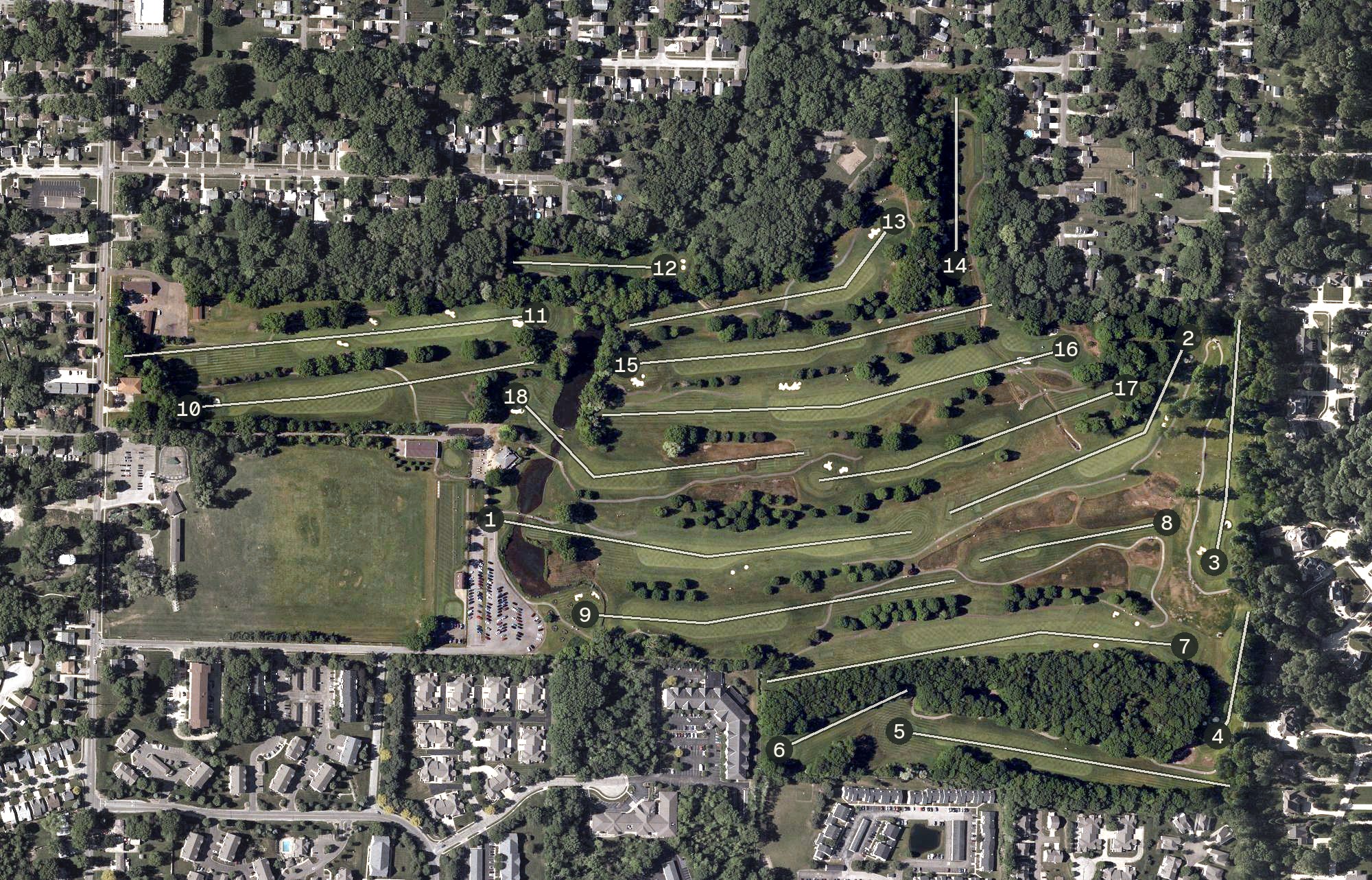 Aerial view of Brookledge Golf Course, OH