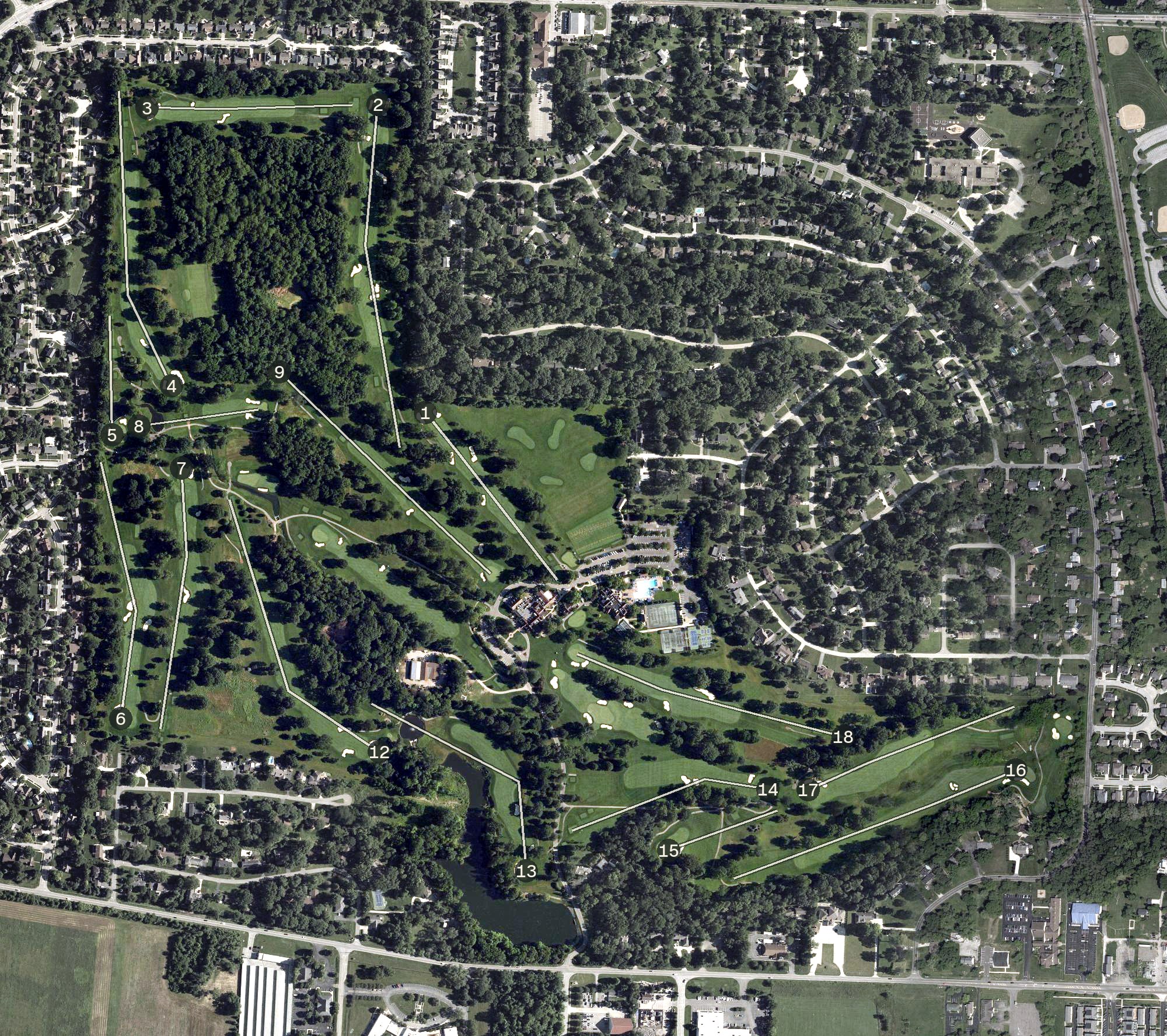 Aerial view of Brookside Golf & Country Club, OH