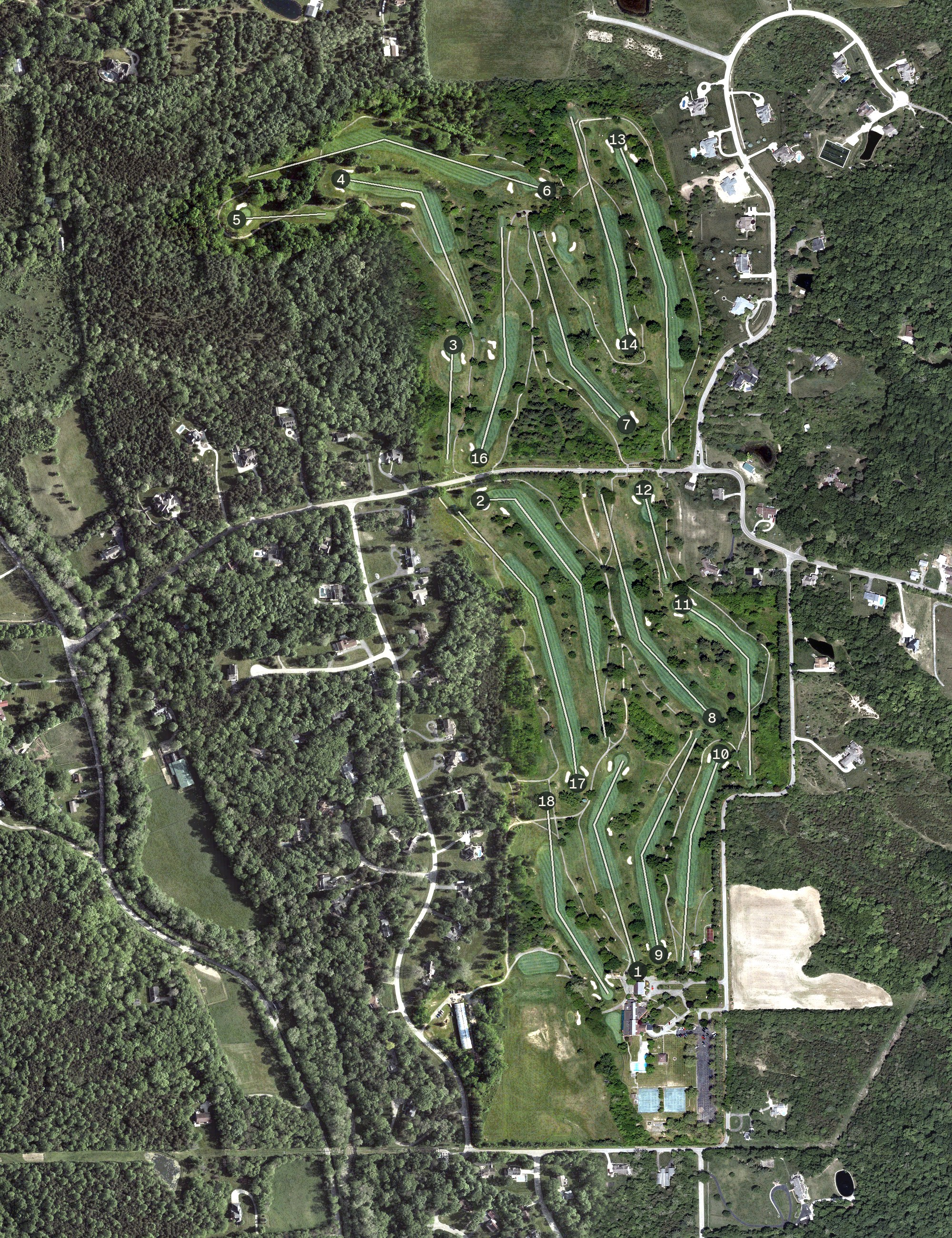 Aerial view of Brown's Run Country Club, OH