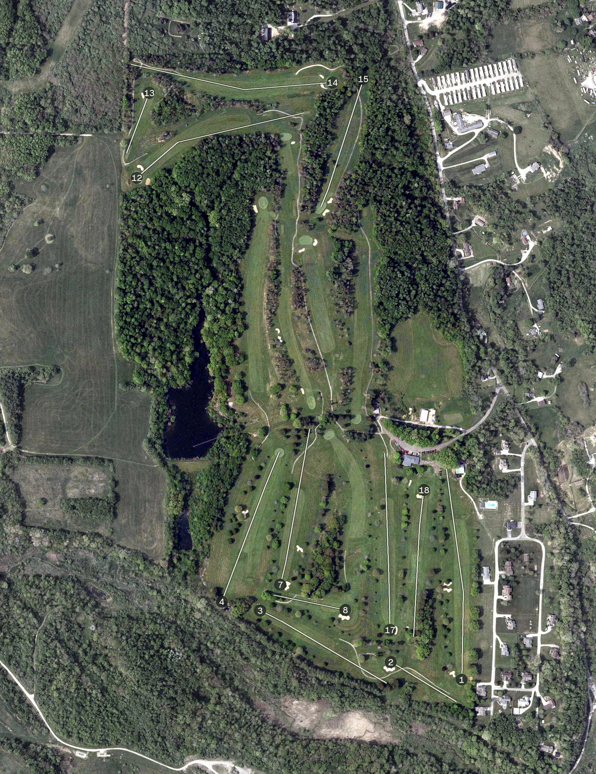 Aerial view of Cadiz Country Club, OH