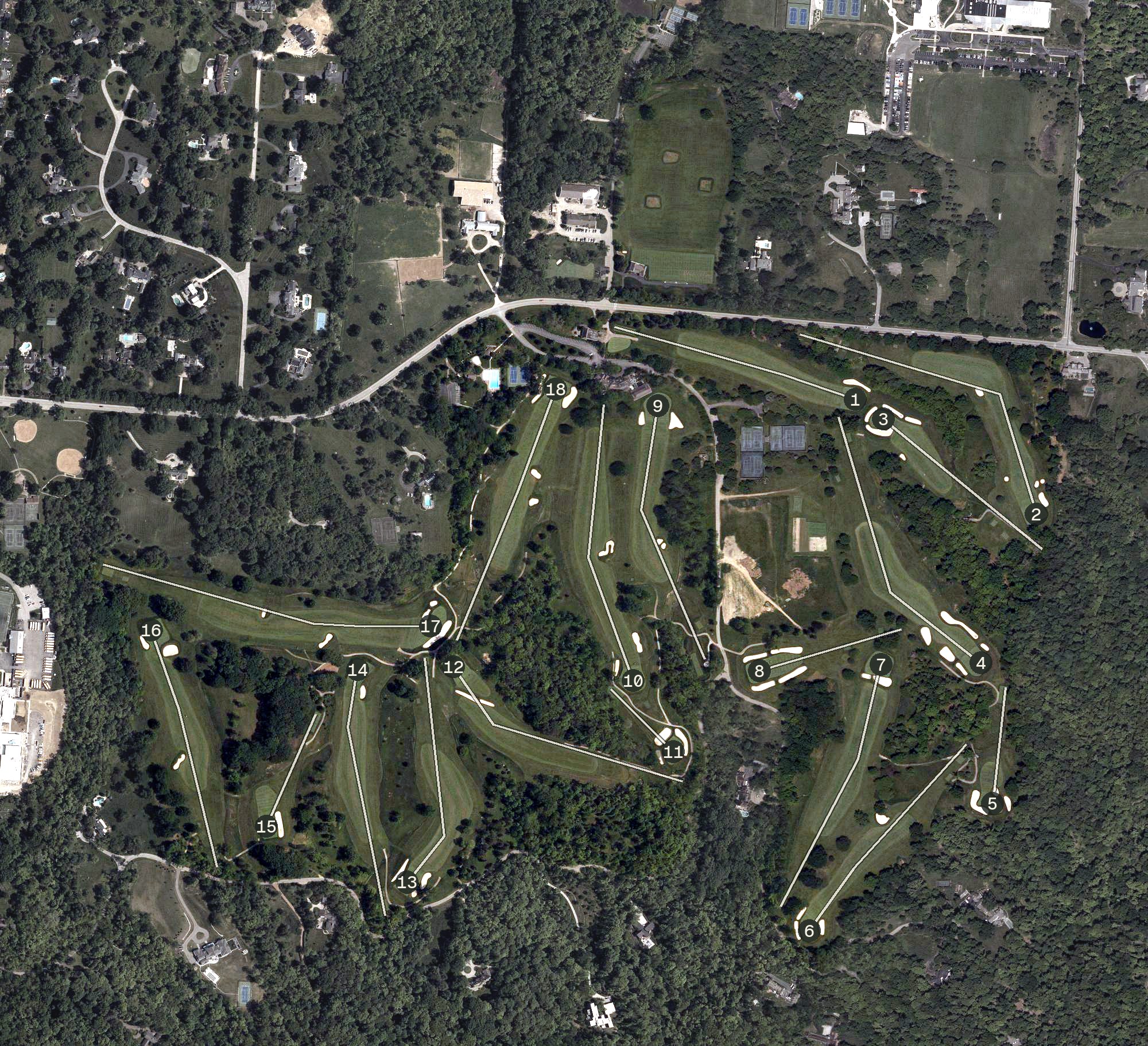 Aerial view of Camargo Club, OH