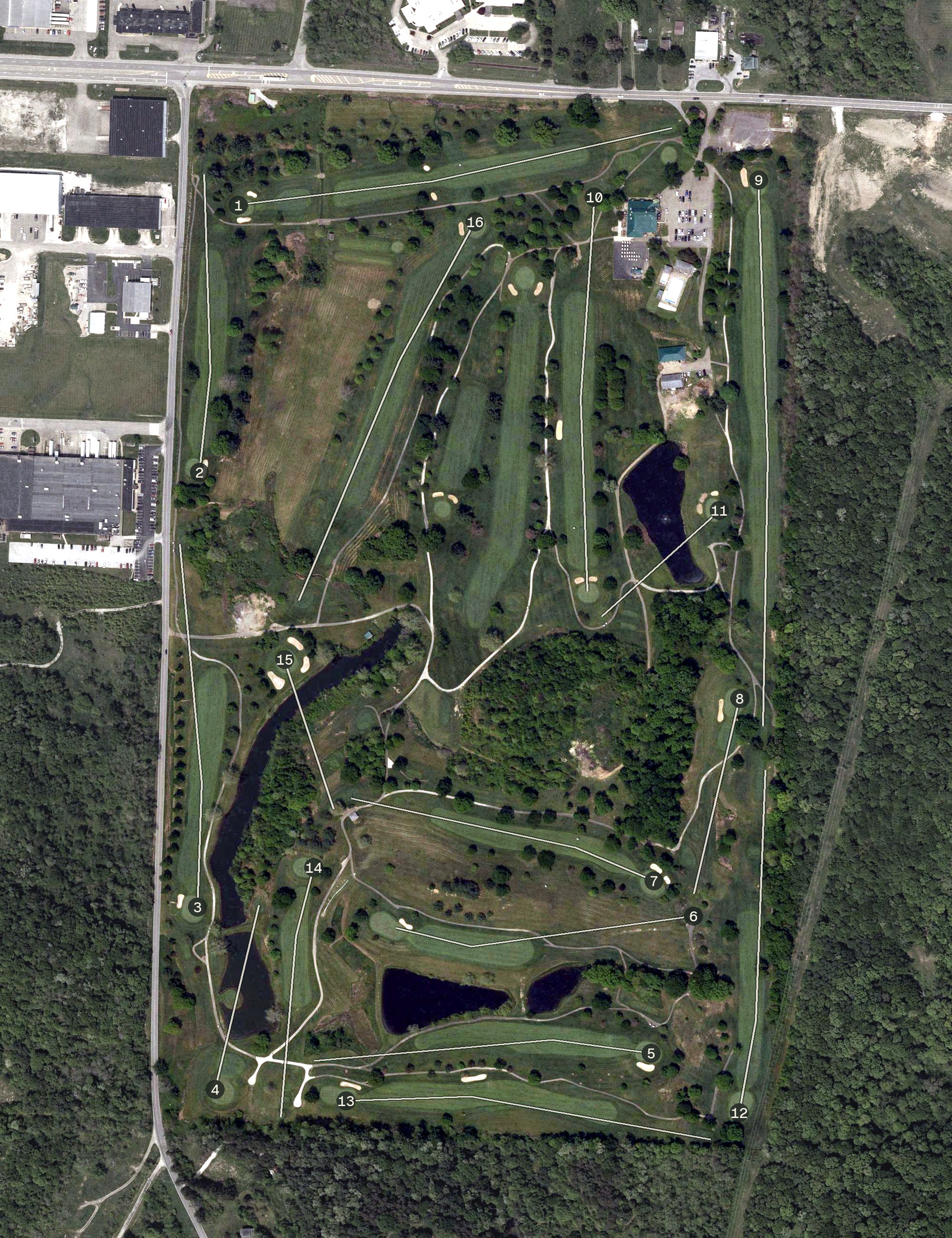 Aerial view of Cambridge Country Club, OH