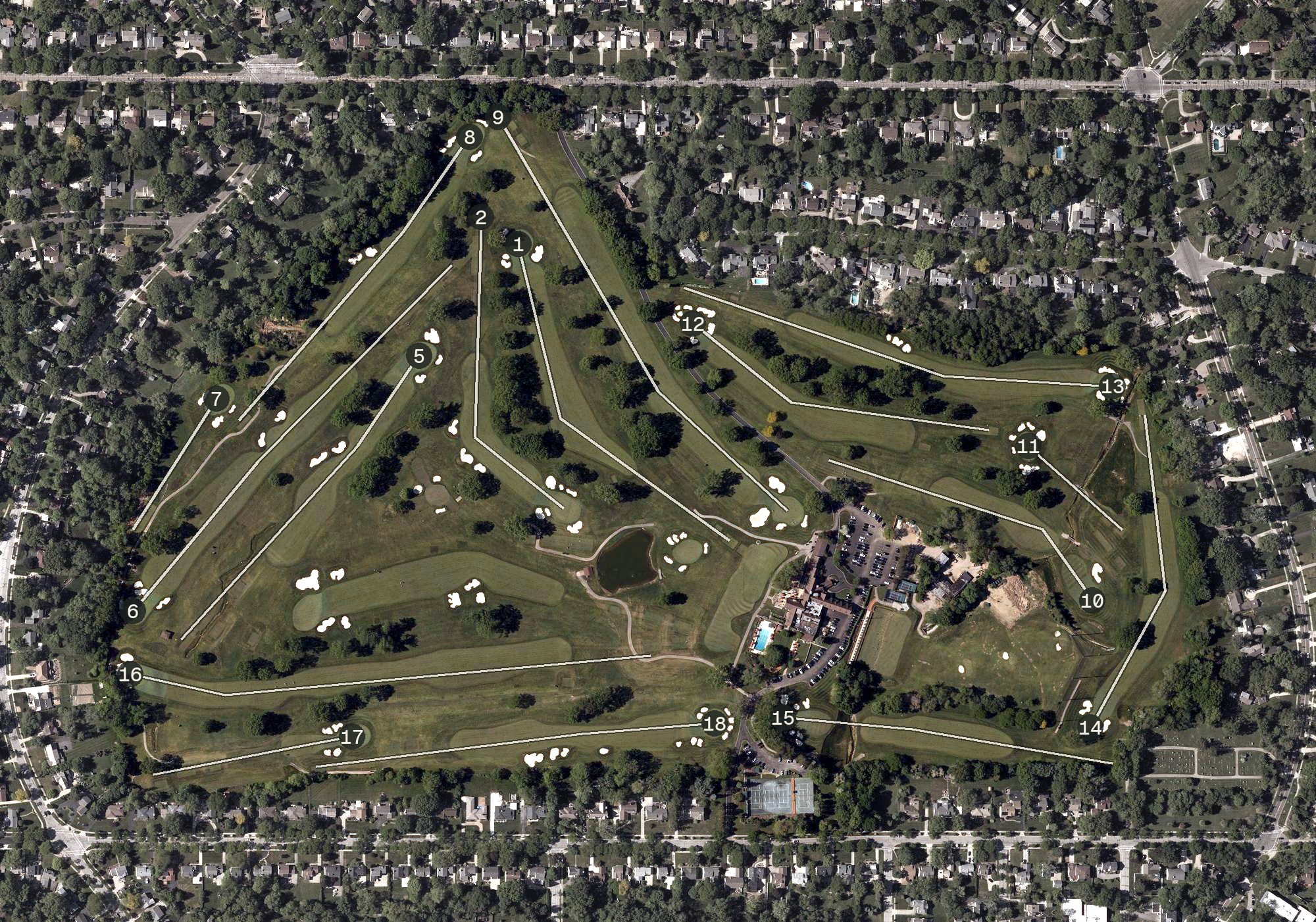 Aerial view of Canterbury Golf Club, OH